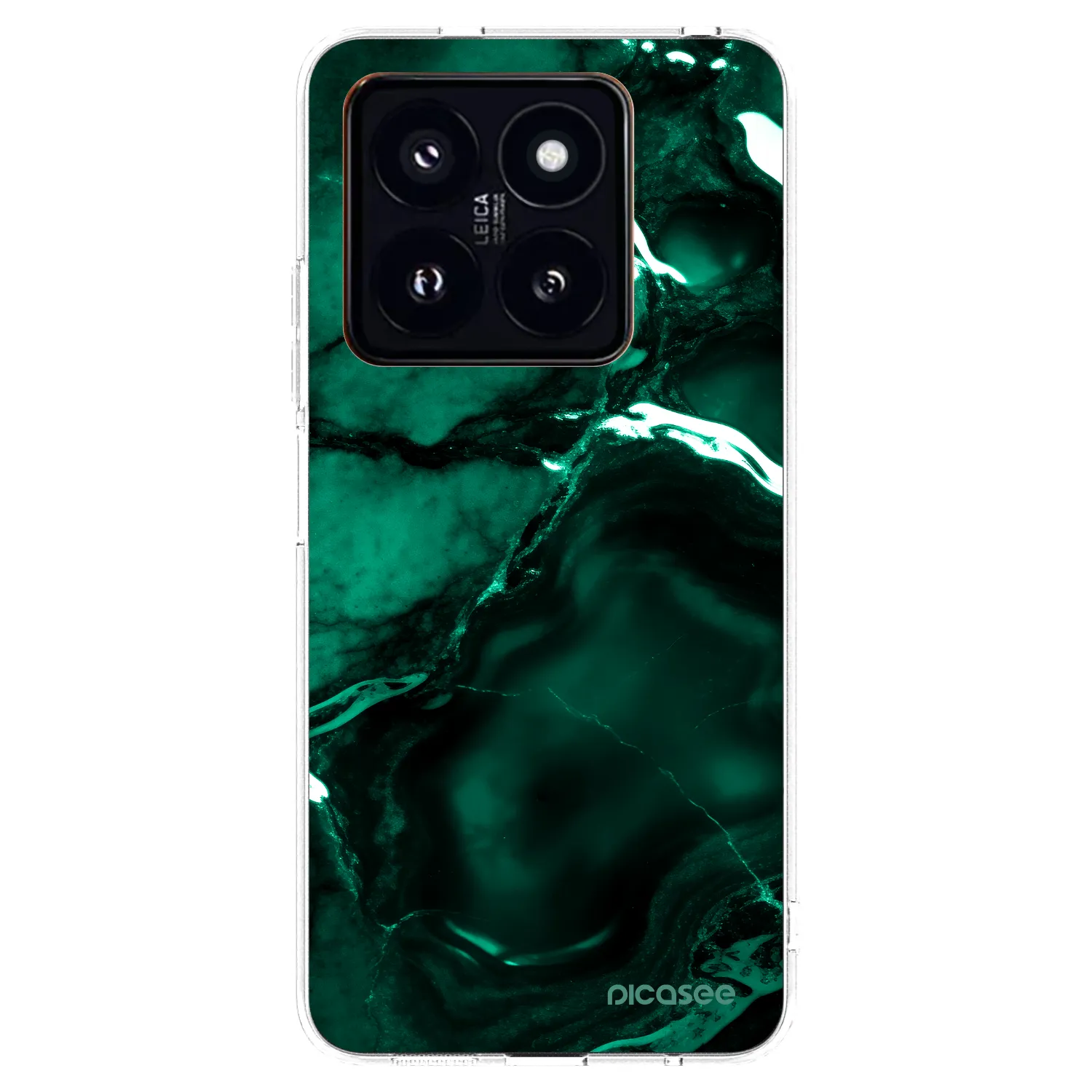 Picasee διαφανής θήκη σιλικόνης Xiaomi 14 Pro - Dark emerald