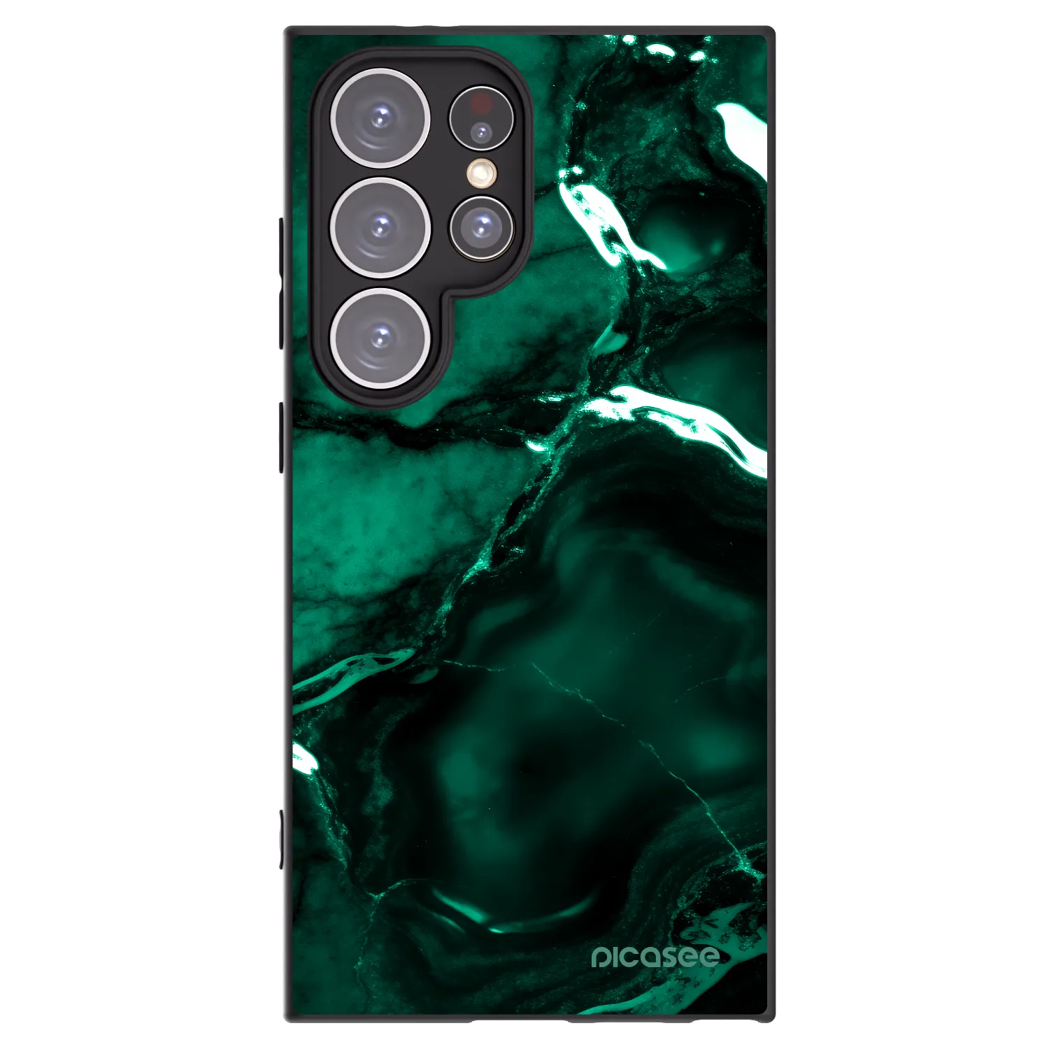 Picasee Μαύρη θήκη σιλικόνης για Samsung Galaxy S24 Ultra S928B 5G - Dark emerald