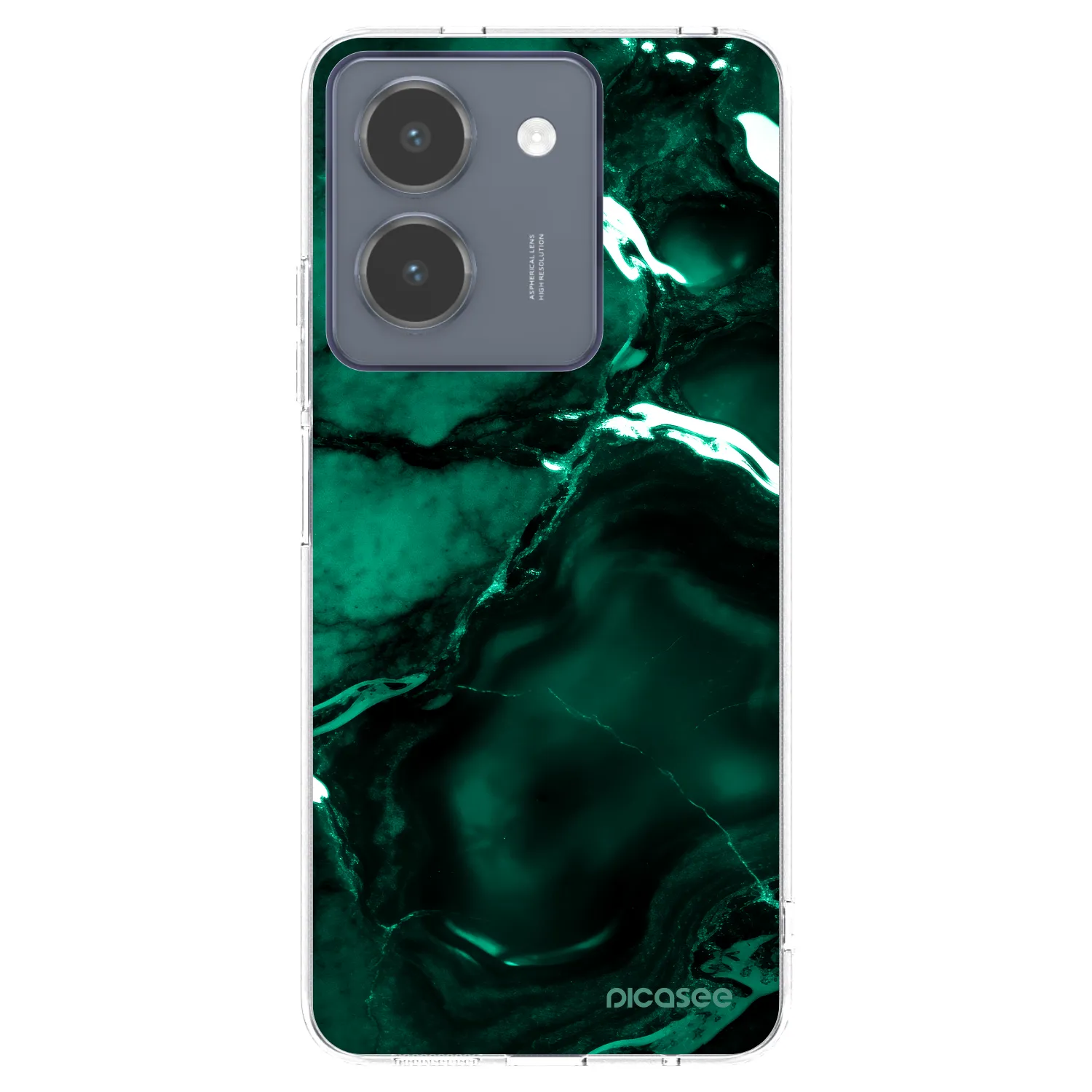 Picasee διαφανής θήκη σιλικόνης Vivo Y36 4G - Dark emerald