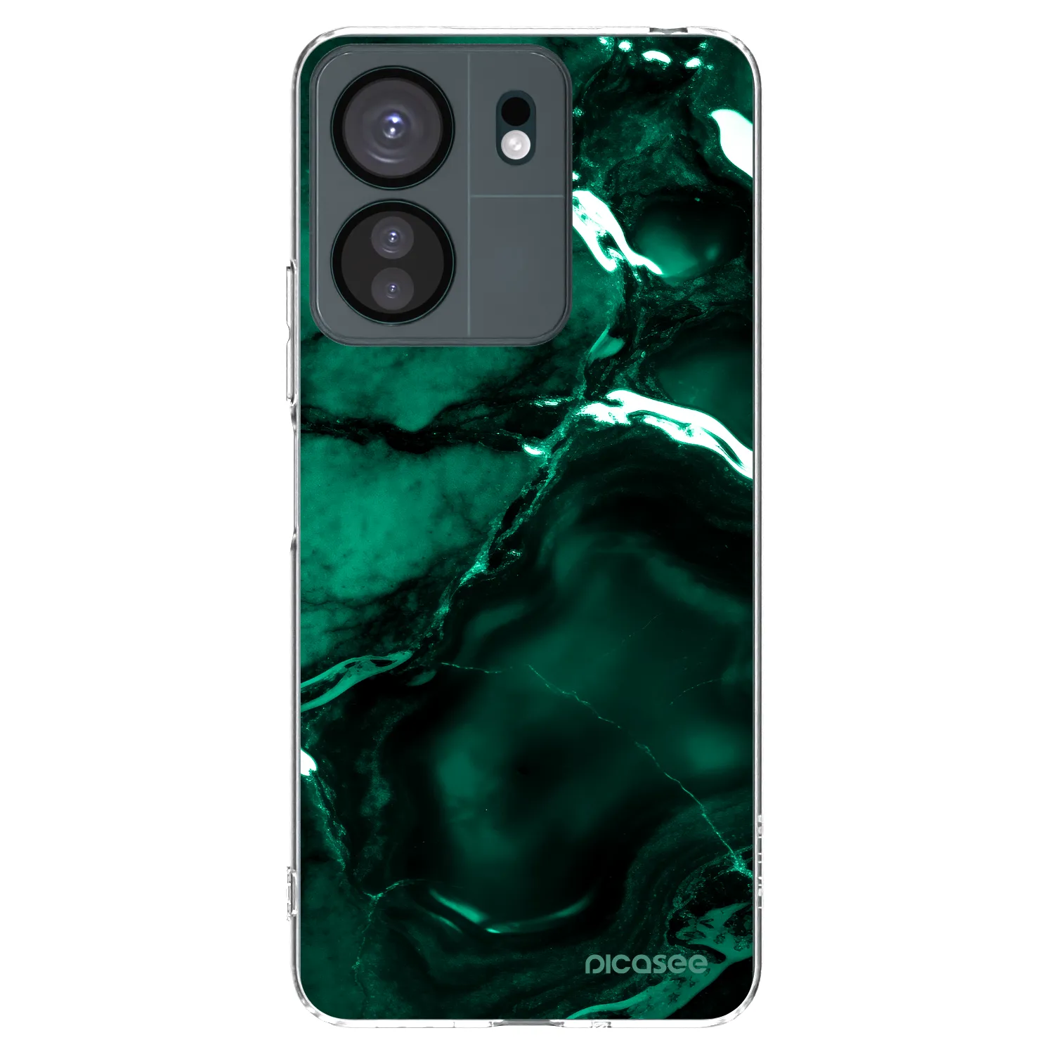 Picasee διαφανής θήκη σιλικόνης Xiaomi Redmi 13C 4G - Dark emerald