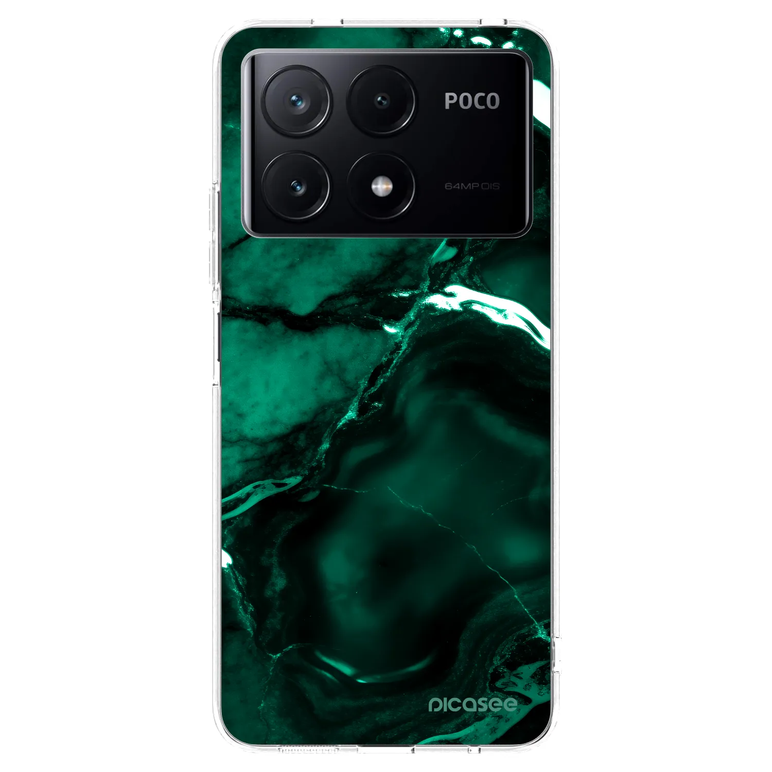 Picasee διαφανής θήκη σιλικόνης Xiaomi Poco X6 Pro - Dark emerald