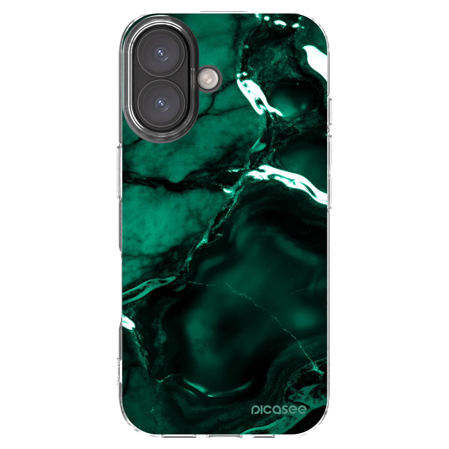 Picasee διαφανής θήκη σιλικόνης Apple iPhone 16 - Dark emerald