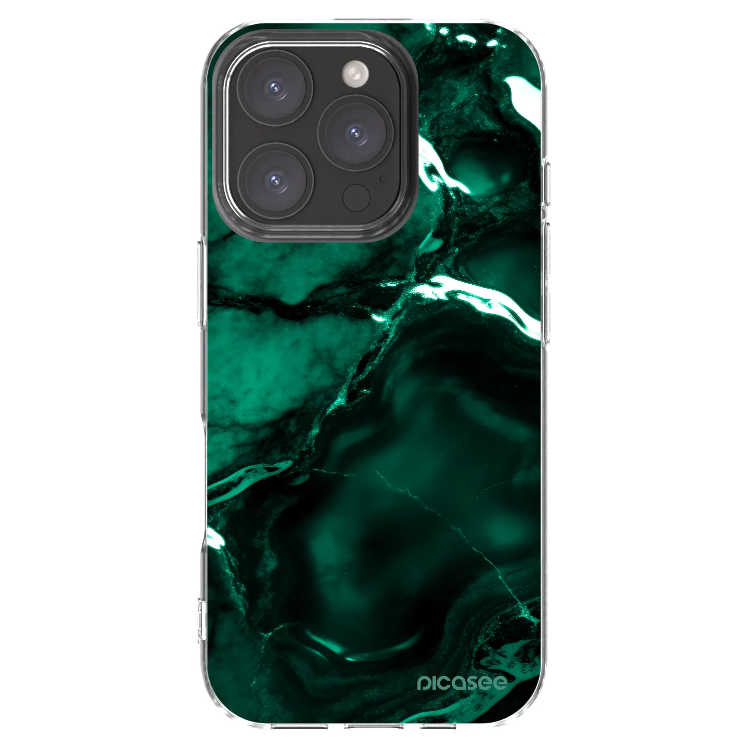 Picasee διαφανής θήκη σιλικόνης Apple iPhone 16 Pro - Dark emerald