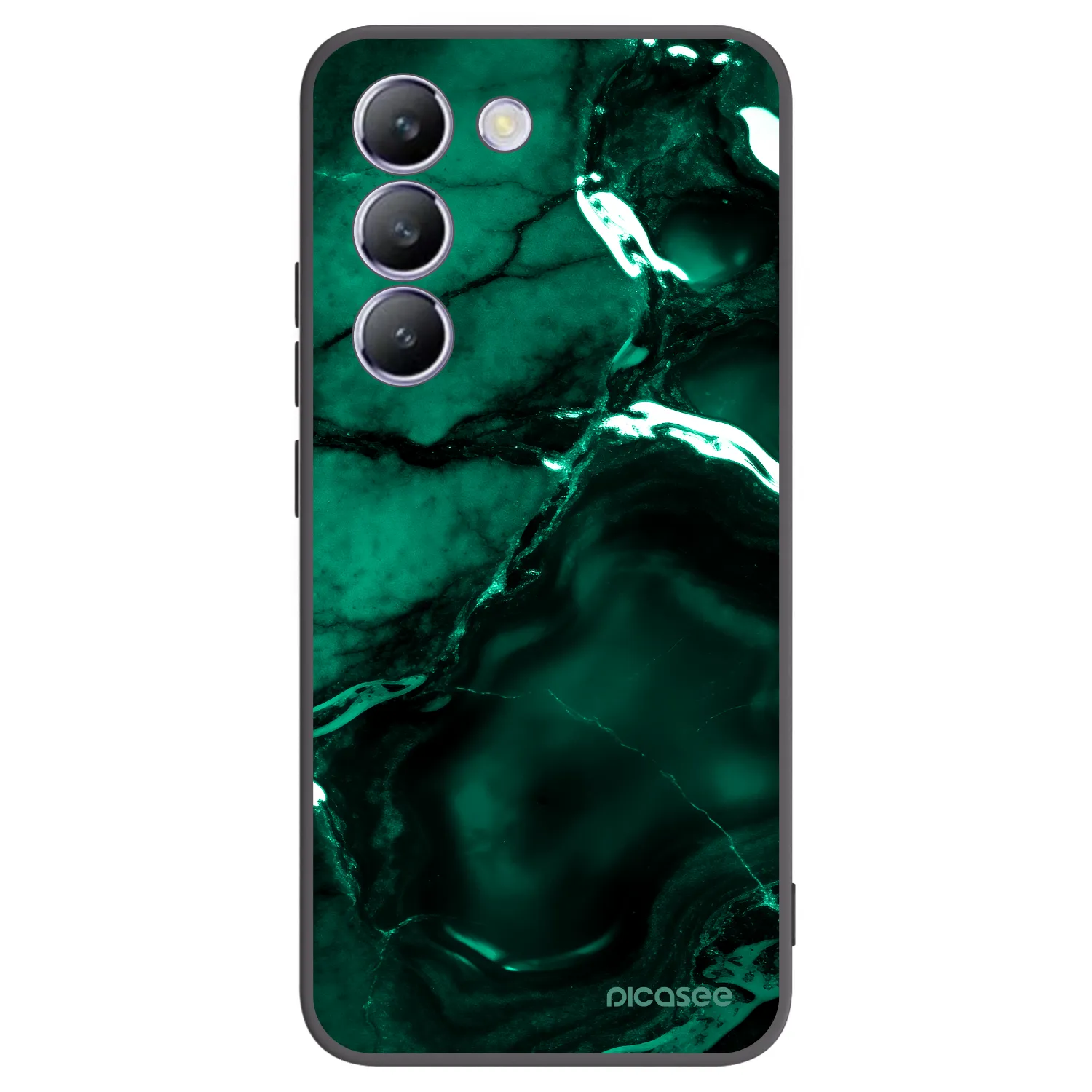 Picasee Μαύρη θήκη σιλικόνης για Vivo V40 SE 5G - Dark emerald