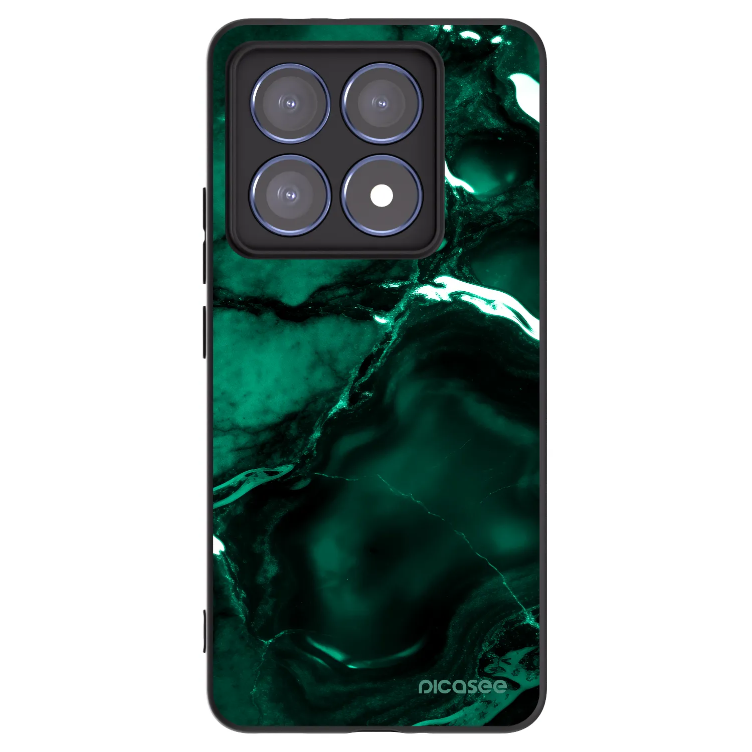 Picasee Μαύρη θήκη σιλικόνης για Xiaomi 14T Pro - Dark emerald