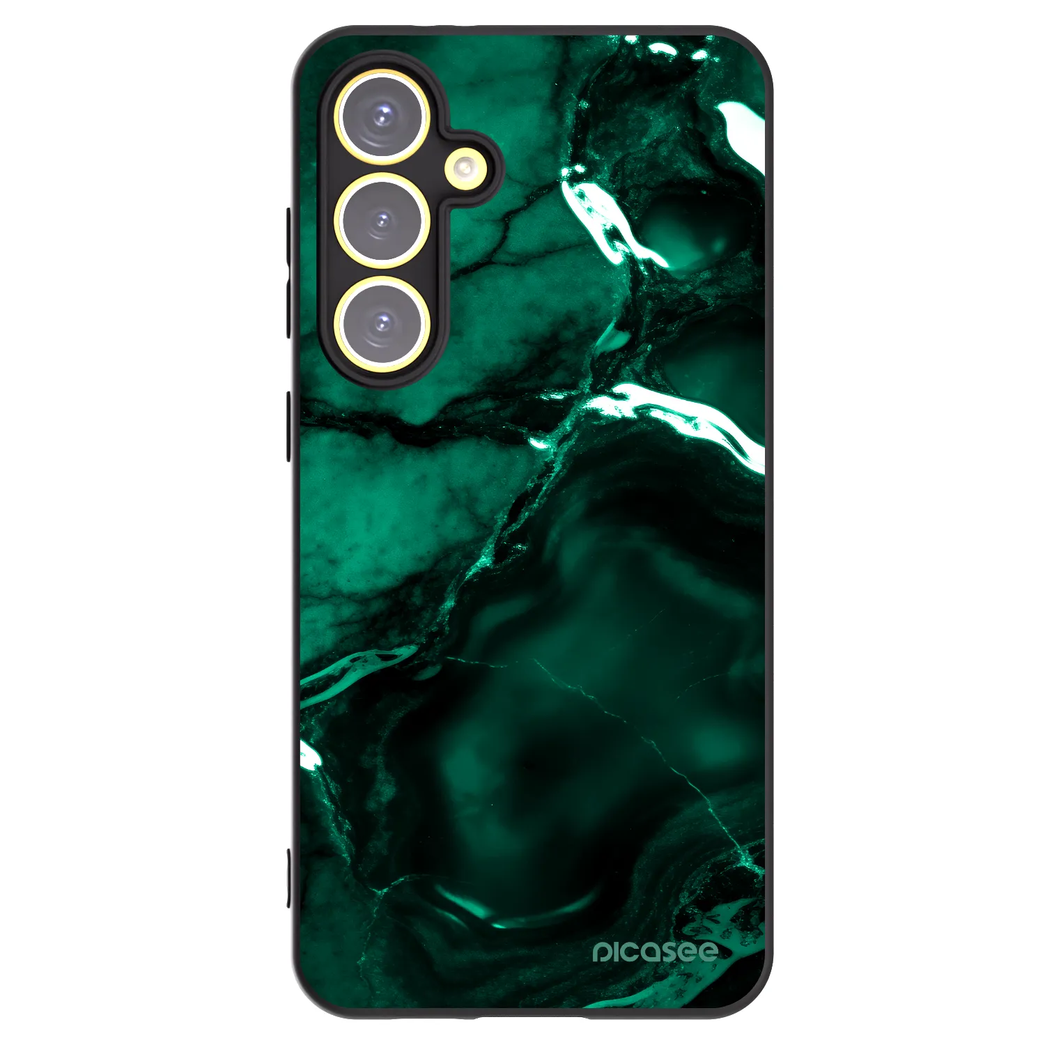 Picasee Μαύρη θήκη σιλικόνης για Samsung Galaxy S24 FE S721B - Dark emerald