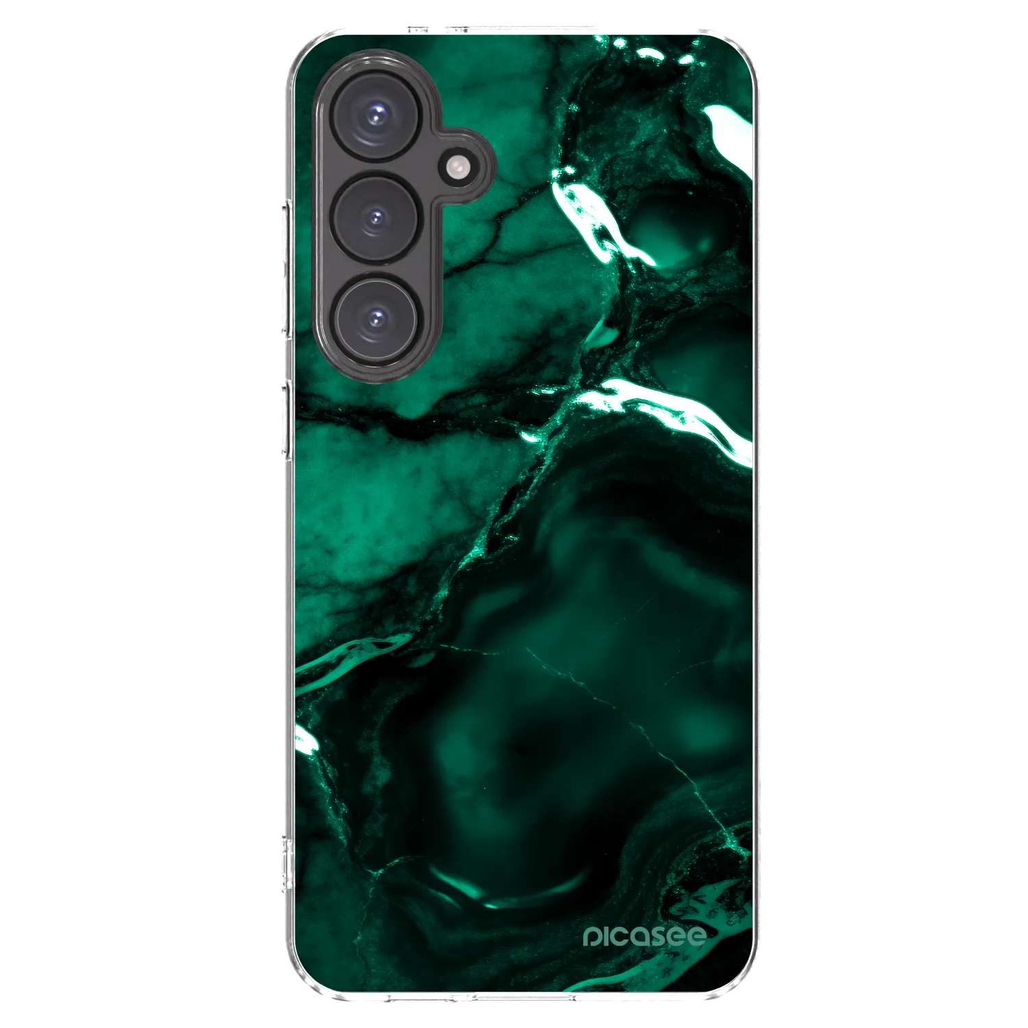 Picasee διαφανής θήκη σιλικόνης Samsung Galaxy S24 FE S721B - Dark emerald