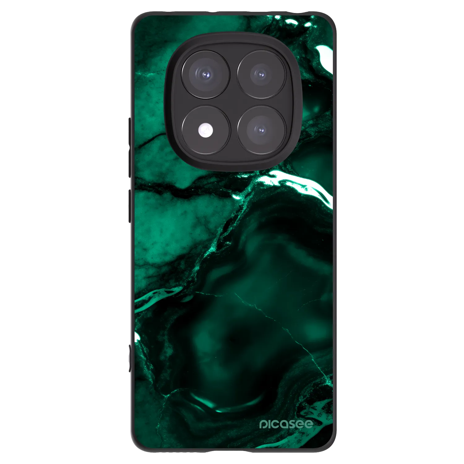 Picasee Μαύρη θήκη σιλικόνης για Xiaomi Redmi Note 14 Pro 5G - Dark emerald