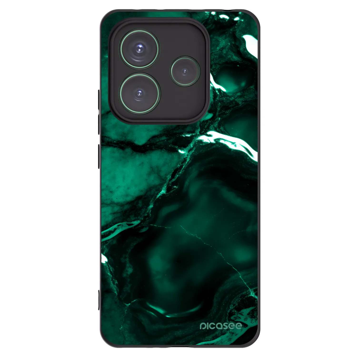 Picasee Μαύρη θήκη σιλικόνης για Xiaomi Redmi Note 14 5G - Dark emerald