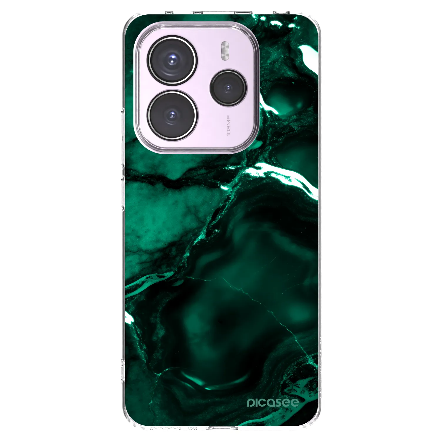 Picasee διαφανής θήκη σιλικόνης Xiaomi Redmi Note 14 5G - Dark emerald