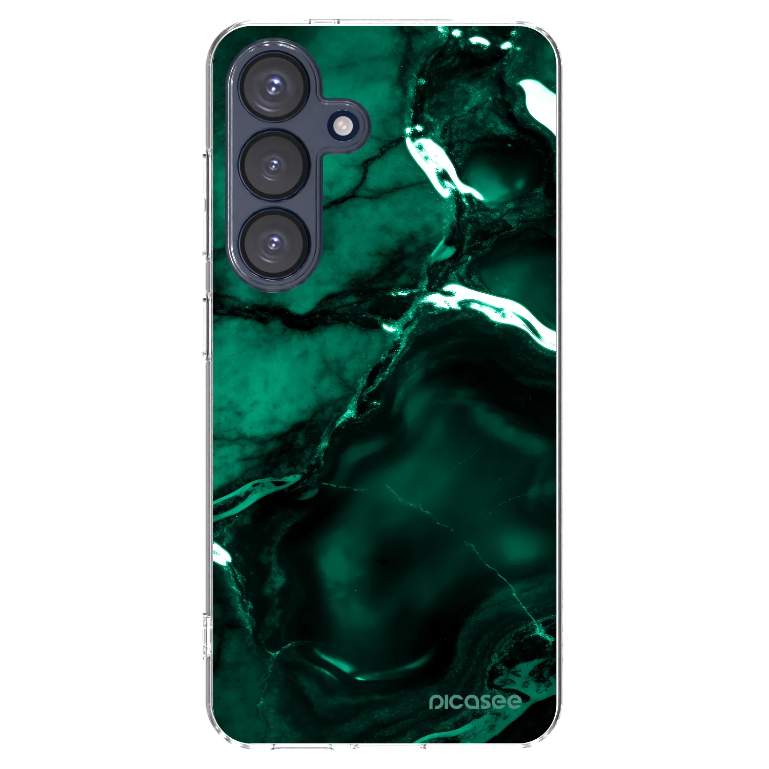 Picasee διαφανής θήκη σιλικόνης Samsung Galaxy S25 5G - Dark emerald