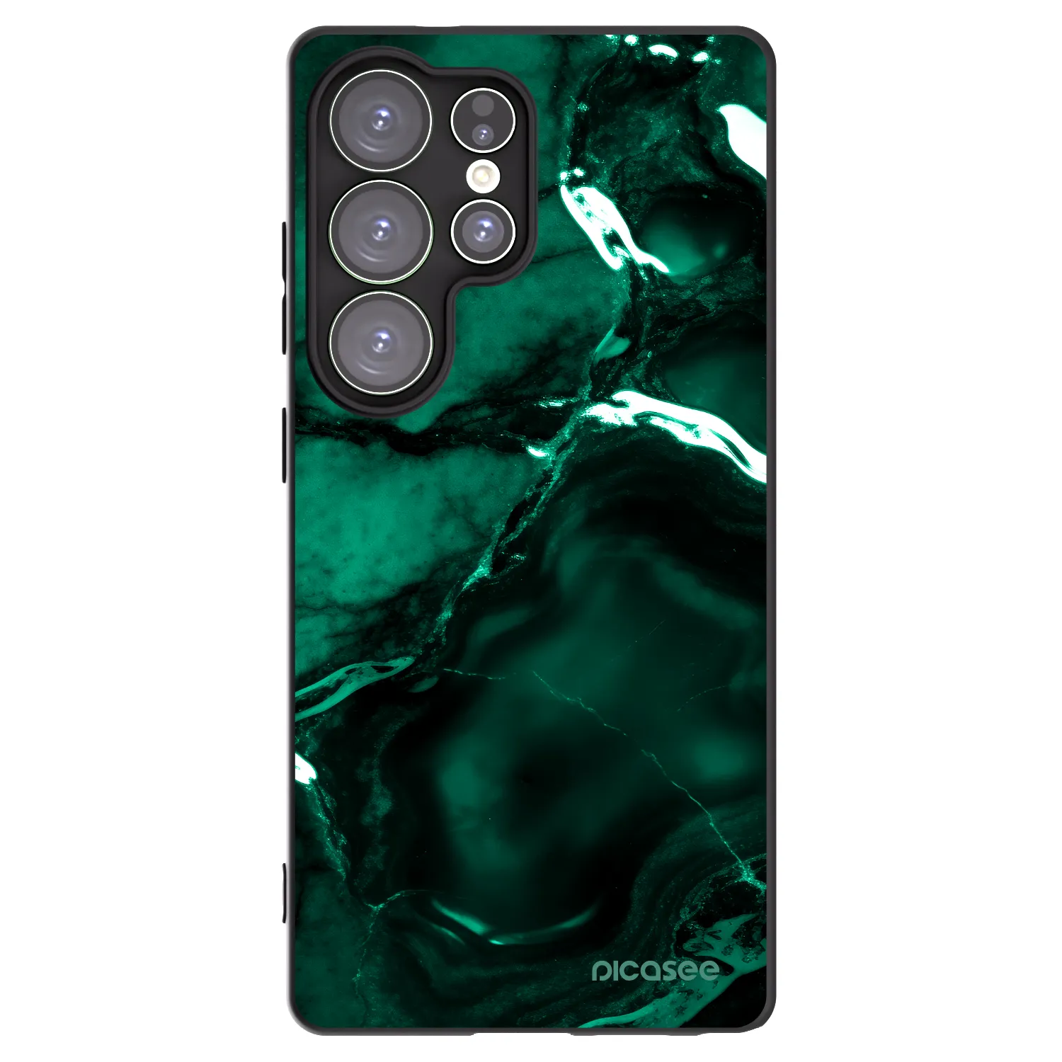 Picasee Μαύρη θήκη σιλικόνης για Samsung Galaxy S25 Ultra 5G - Dark emerald