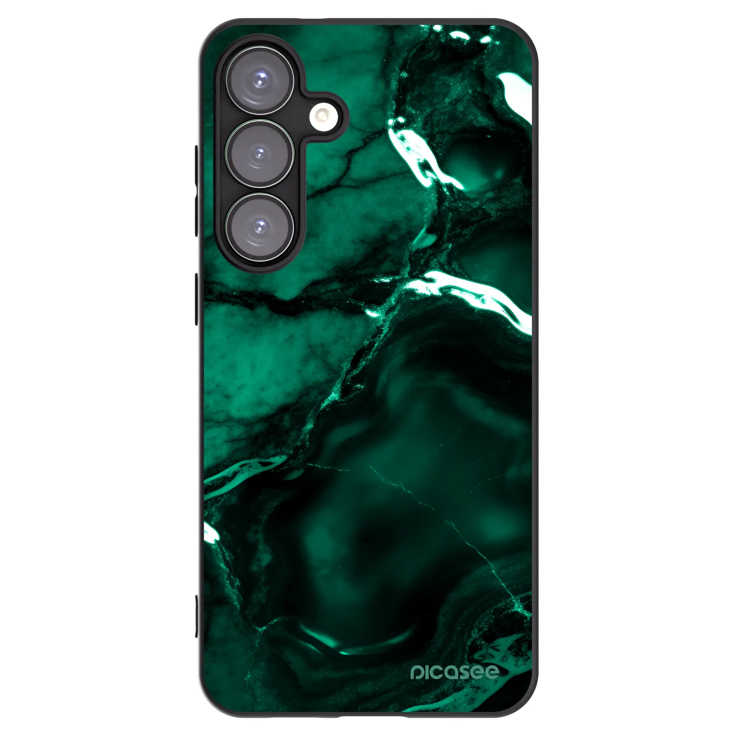 Picasee Μαύρη θήκη σιλικόνης για Samsung Galaxy S25+ 5G - Dark emerald