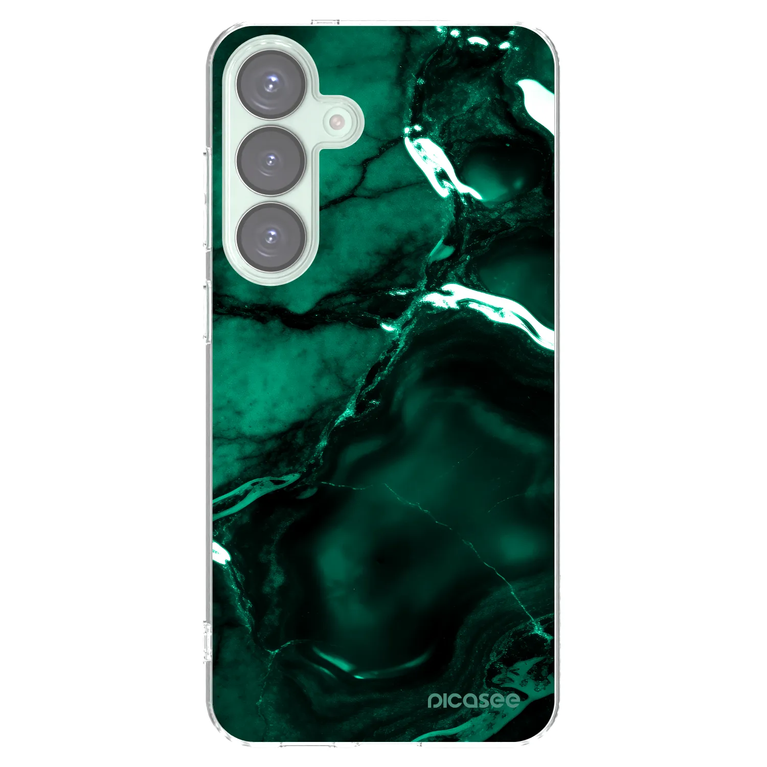 Picasee διαφανής θήκη σιλικόνης Samsung Galaxy S25+ 5G - Dark emerald