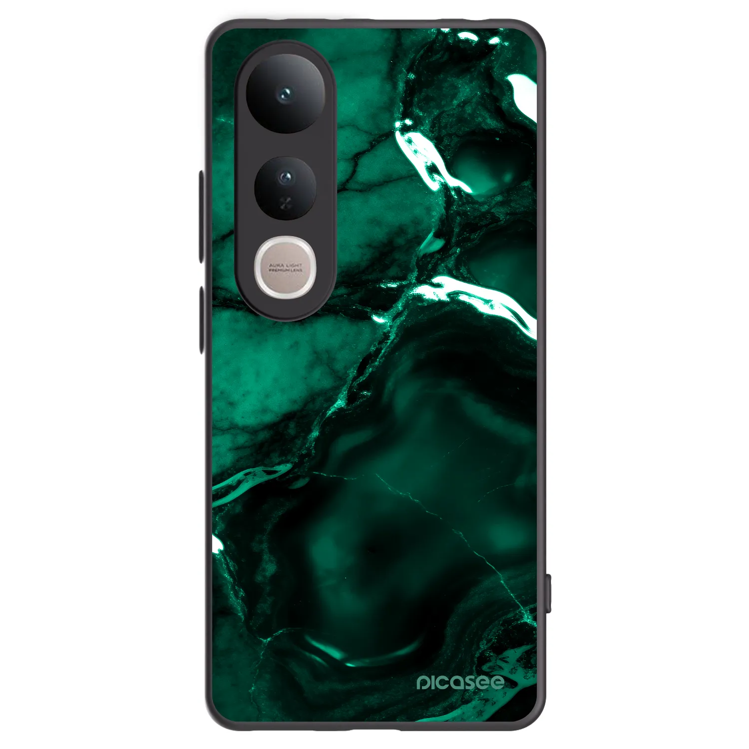 Picasee Μαύρη θήκη σιλικόνης για Vivo V50 Lite 5G - Dark emerald