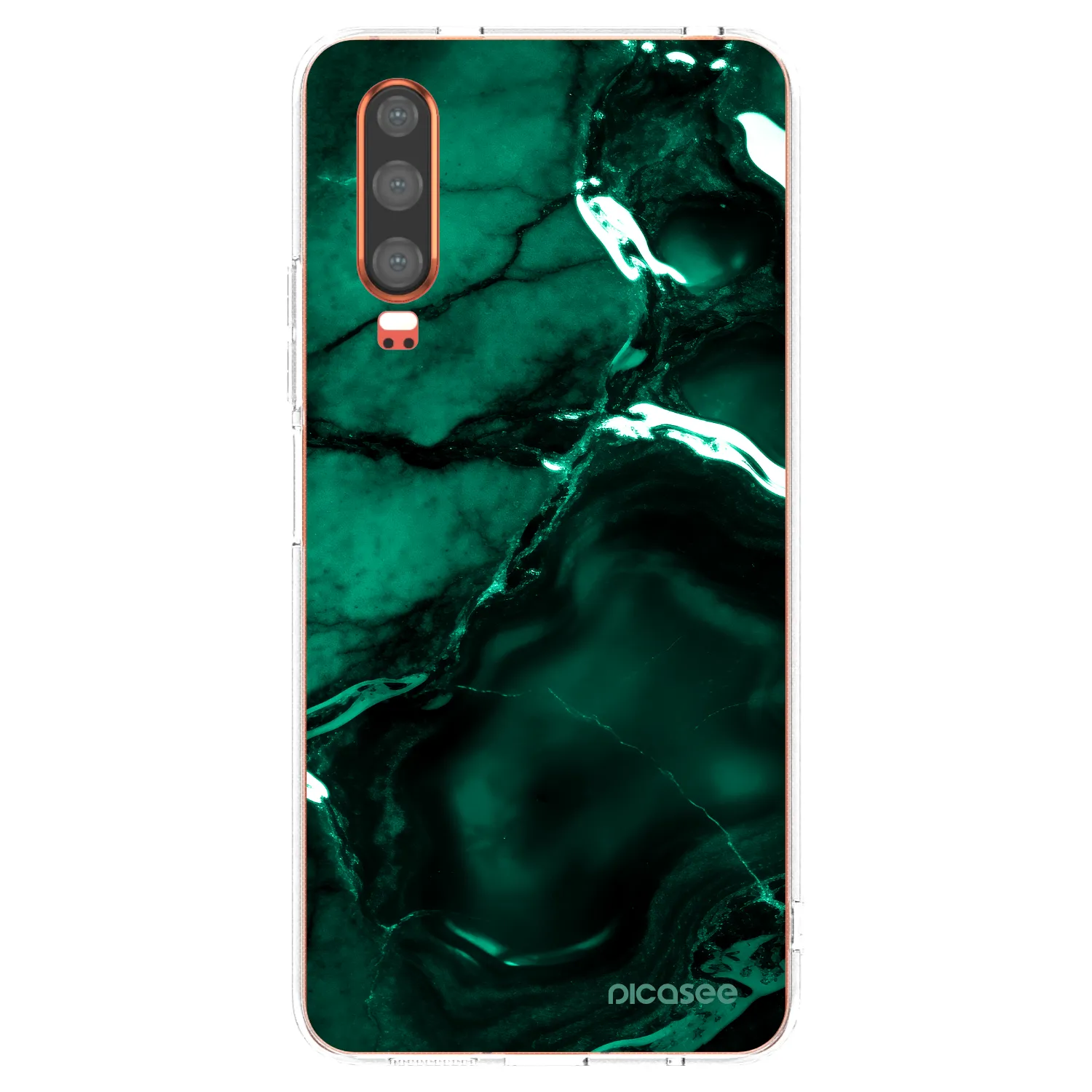 Picasee διαφανής θήκη σιλικόνης Huawei P30 - Dark emerald