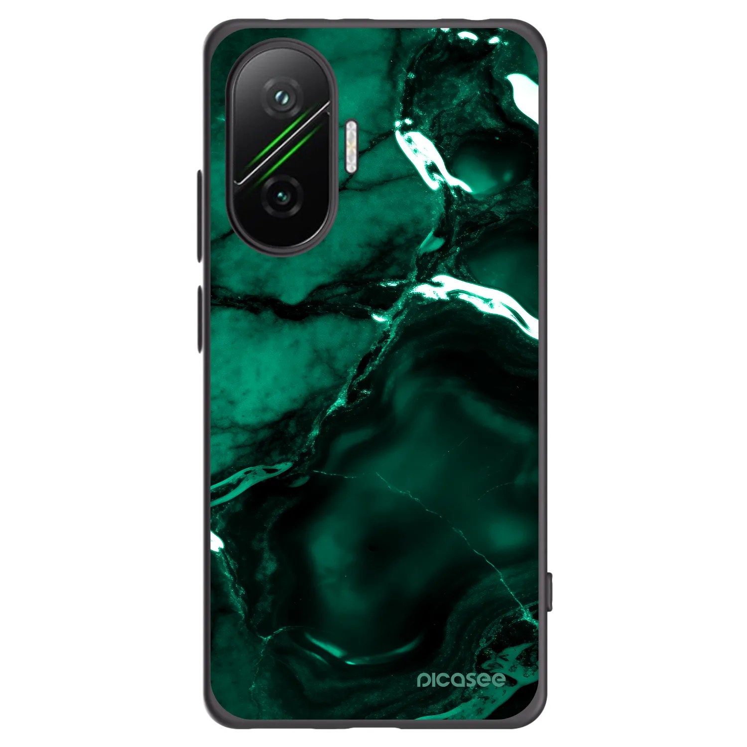 Picasee Μαύρη θήκη σιλικόνης για Xiaomi Poco F7 5G - Dark emerald