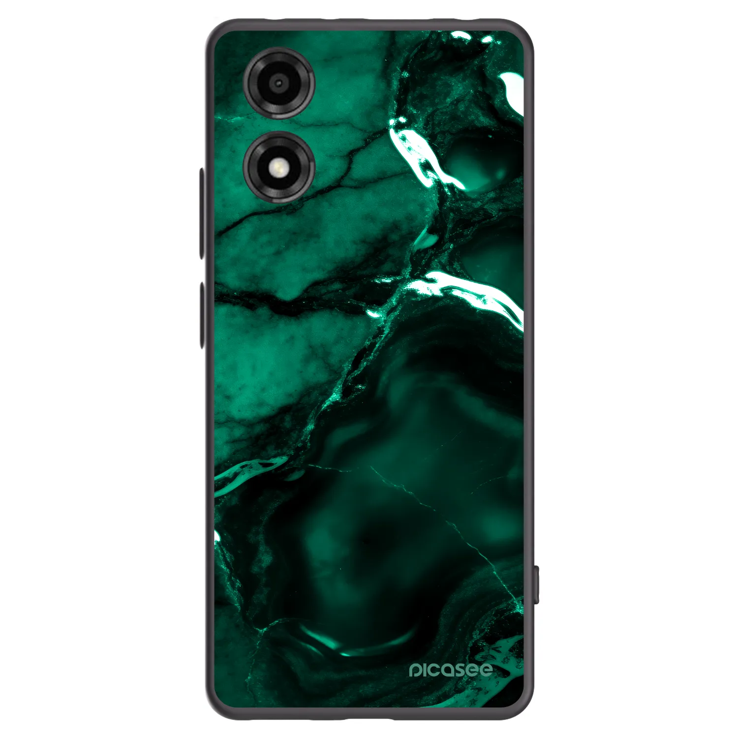 Picasee Μαύρη θήκη σιλικόνης για Motorola Moto E14 - Dark emerald