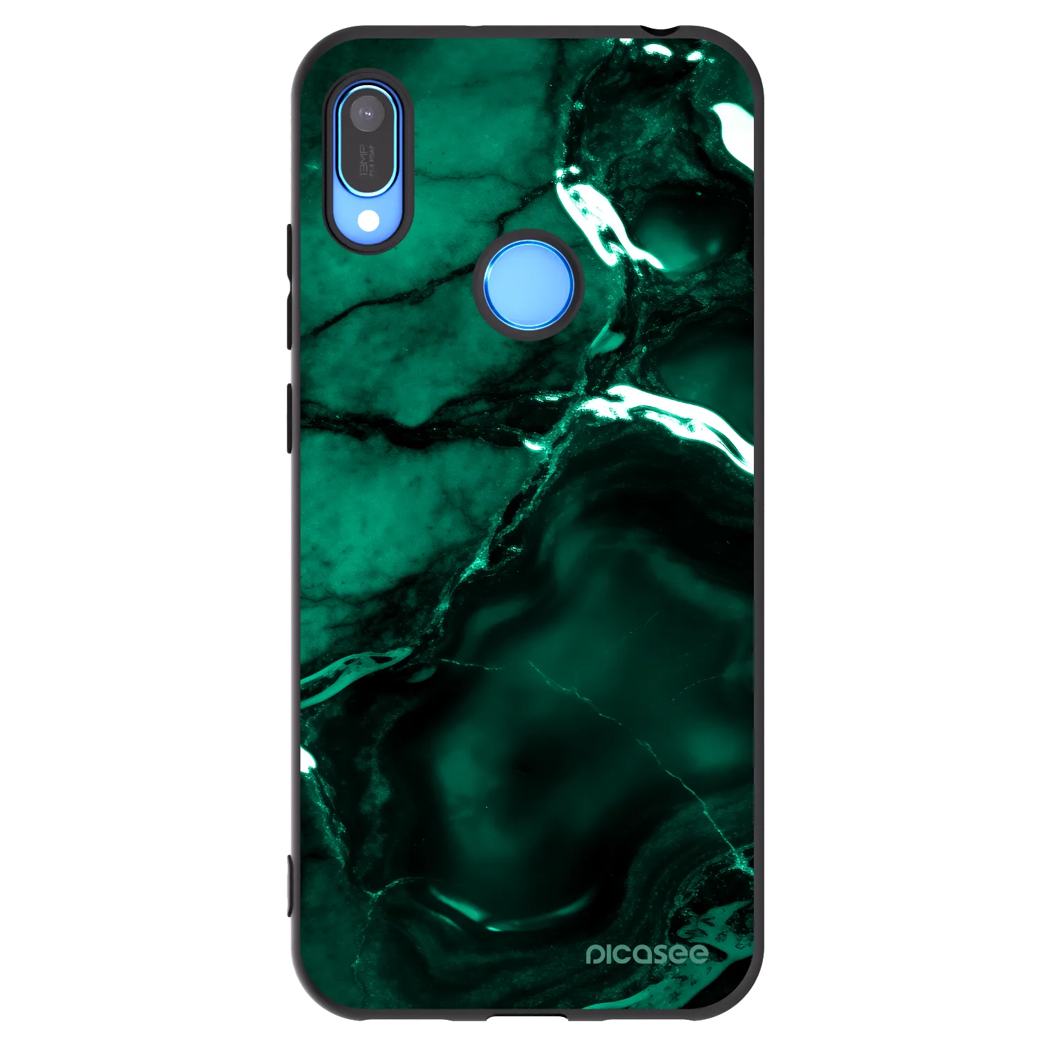 Picasee Μαύρη θήκη σιλικόνης για Huawei Y6 2019 - Dark emerald