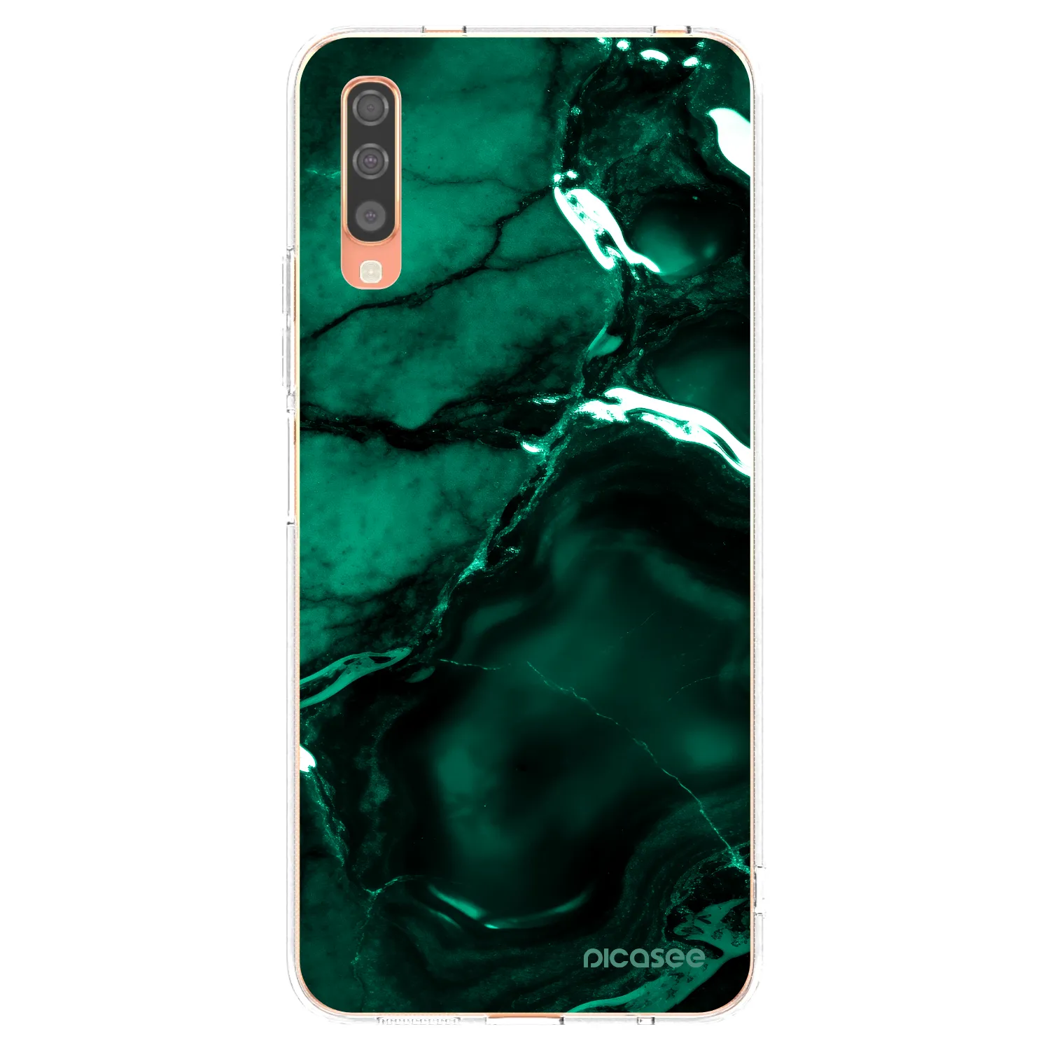 Picasee διαφανής θήκη σιλικόνης Samsung Galaxy A70 A705F - Dark emerald