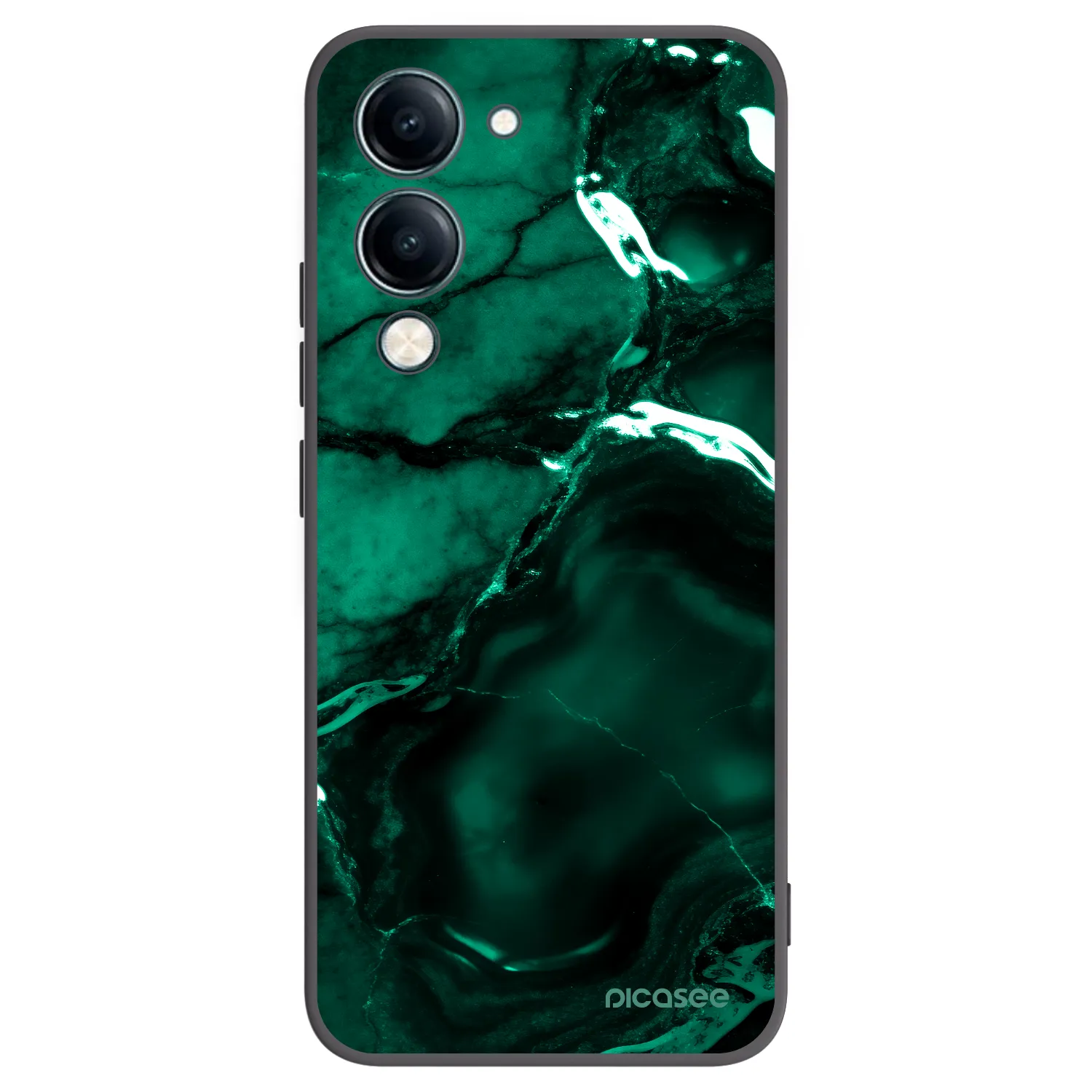 Picasee Μαύρη θήκη σιλικόνης για Vivo Y29s 5G - Dark emerald
