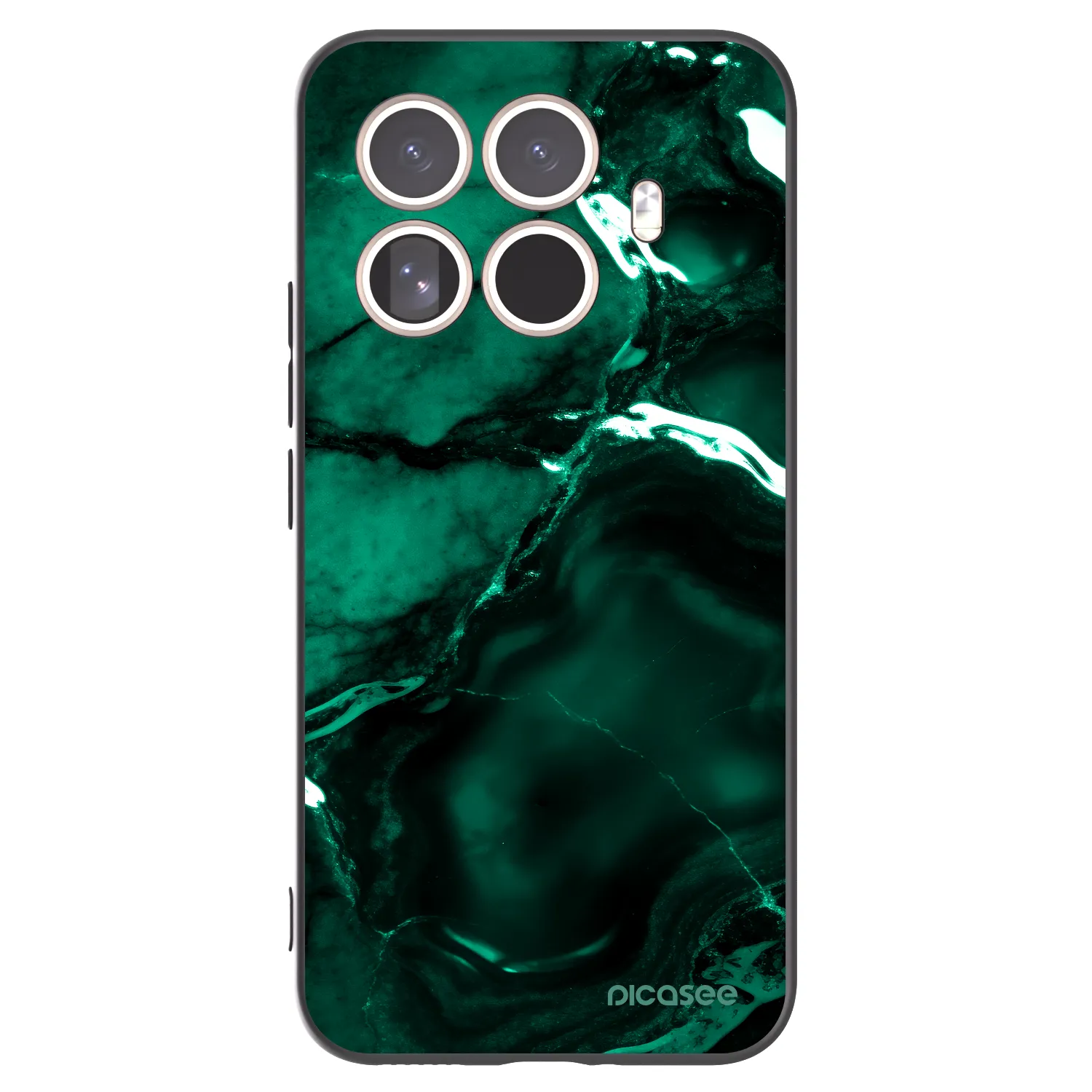 Picasee Μαύρη θήκη σιλικόνης για Xiaomi 15T Pro - Dark emerald