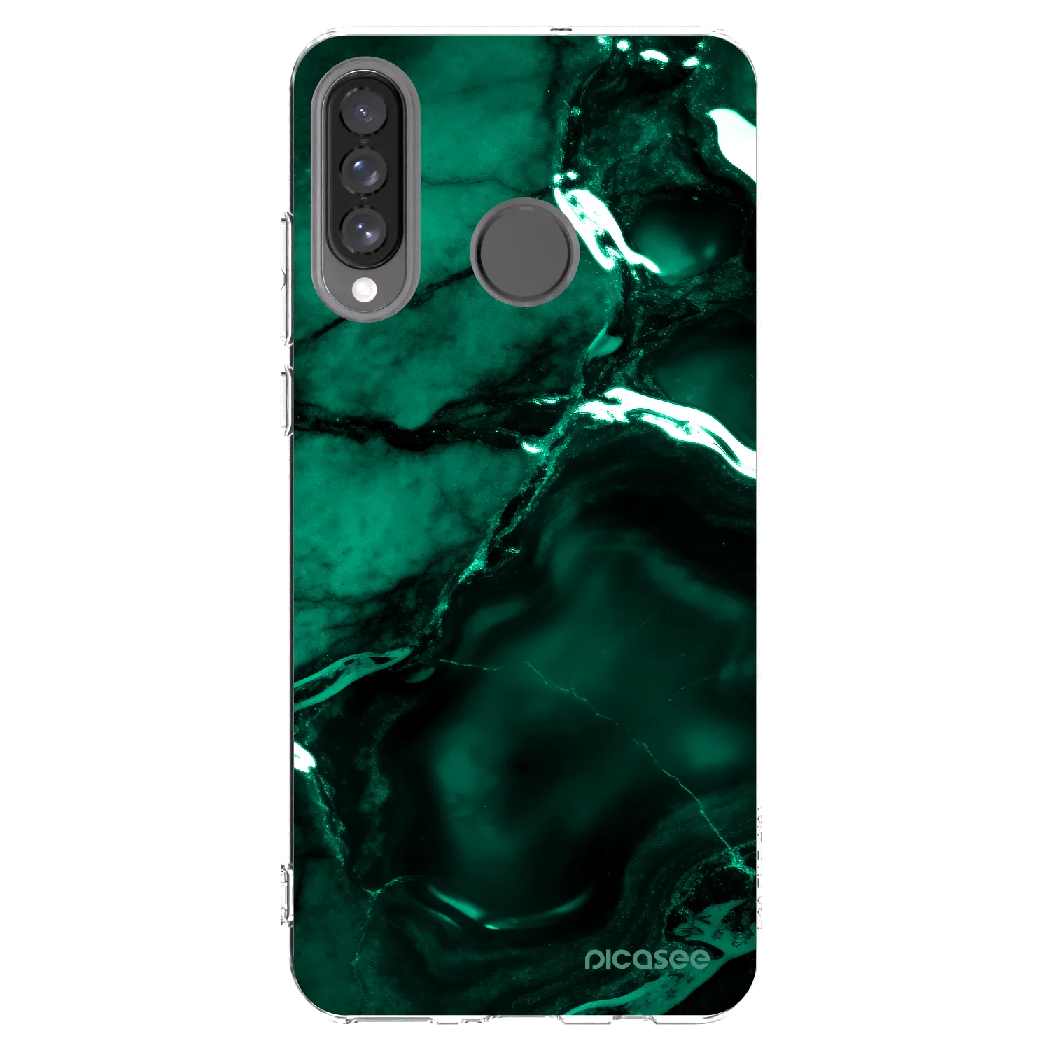 Picasee διαφανής θήκη σιλικόνης Huawei P30 Lite - Dark emerald