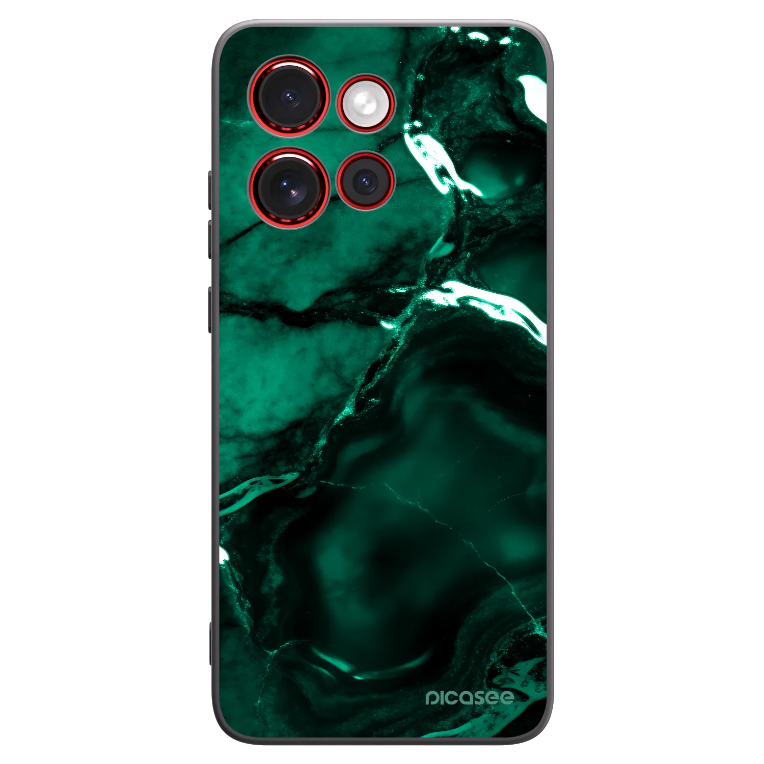 Picasee Μαύρη θήκη σιλικόνης για Motorola Edge 60 Neo 5G - Dark emerald