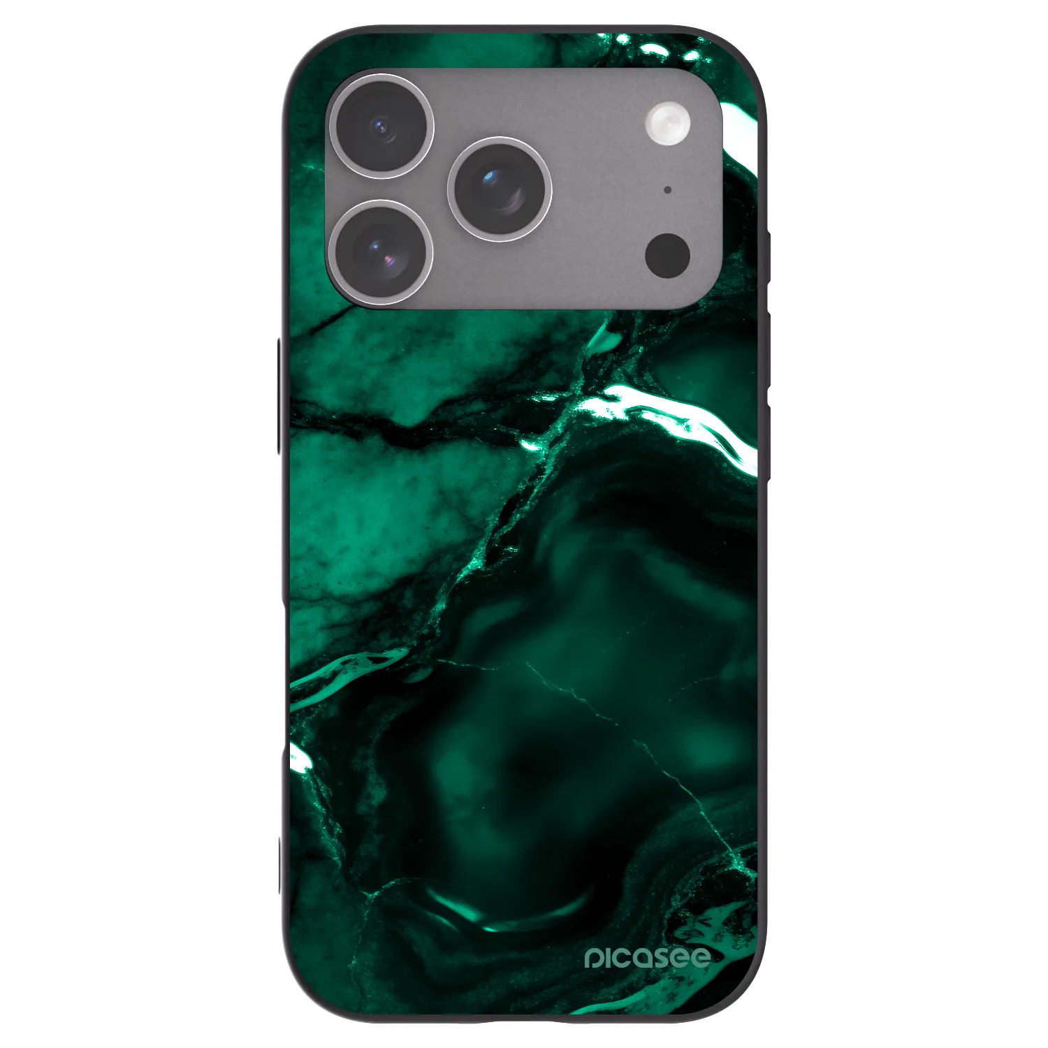 Picasee Μαύρη θήκη σιλικόνης για Apple iPhone 18 Pro - Dark emerald
