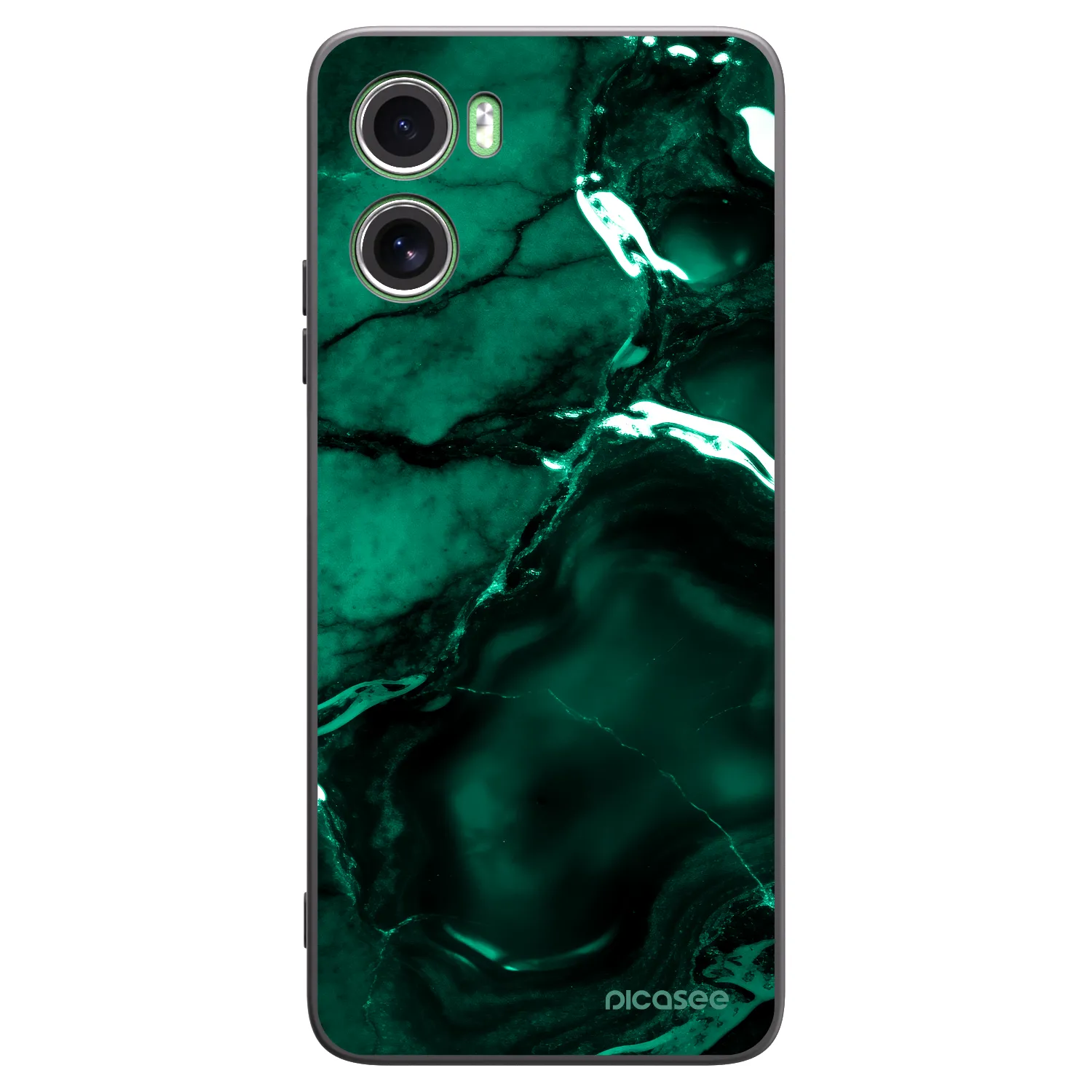 Picasee Μαύρη θήκη σιλικόνης για Motorola Moto G06 - Dark emerald