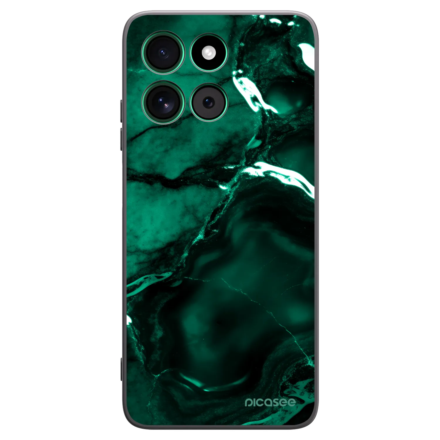 Picasee Μαύρη θήκη σιλικόνης για Motorola Moto G57 Power - Dark emerald