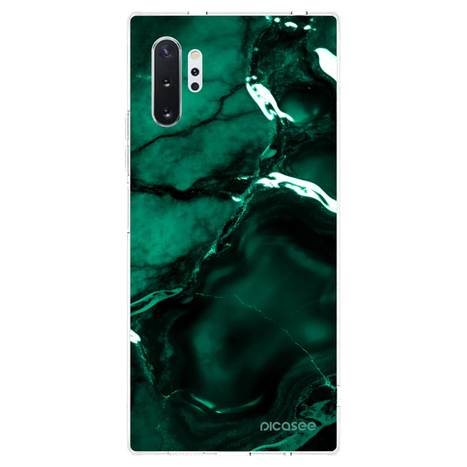 Picasee διαφανής θήκη σιλικόνης Samsung Galaxy Note 10+ N975F - Dark emerald