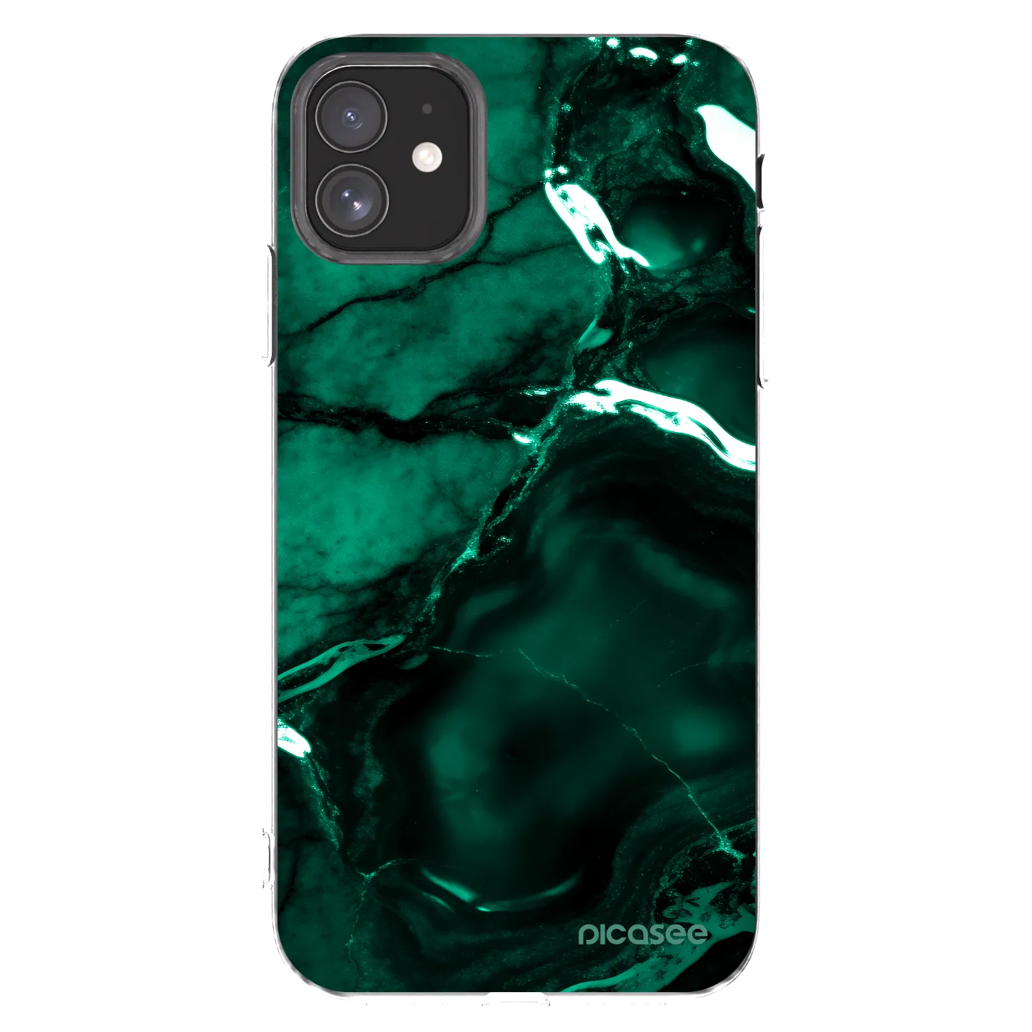Picasee διαφανής θήκη σιλικόνης Apple iPhone 11 - Dark emerald