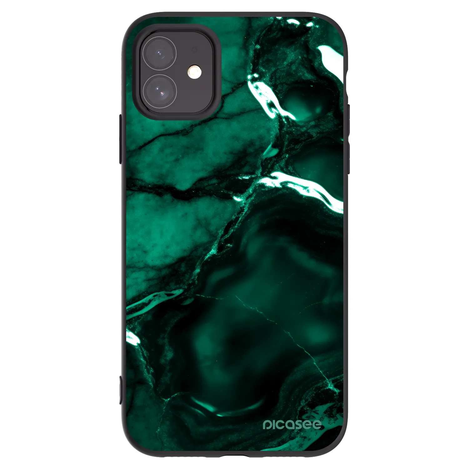 Picasee Μαύρη θήκη σιλικόνης για Apple iPhone 11 - Dark emerald