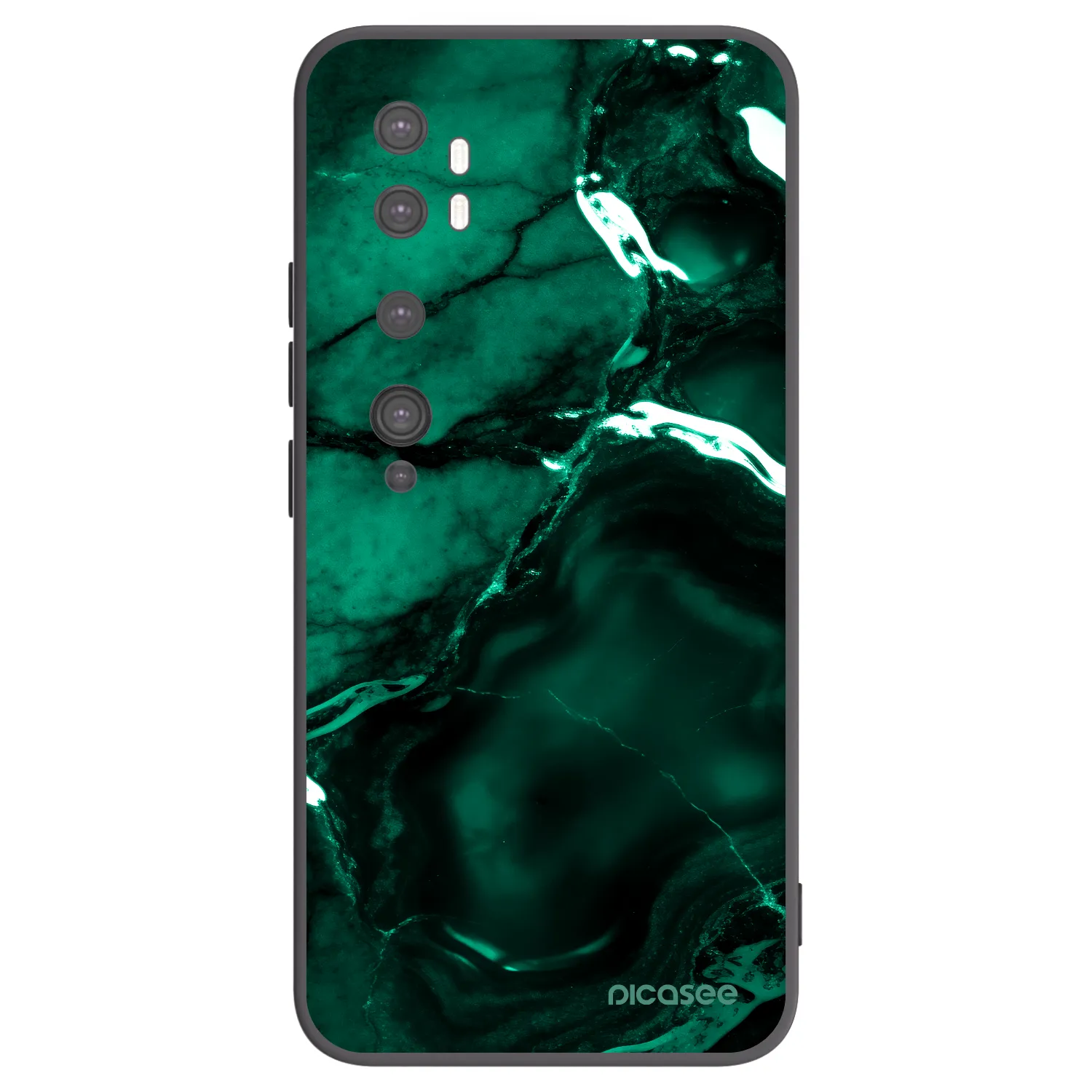 Picasee Μαύρη θήκη σιλικόνης για Xiaomi Mi Note 10 (Pro) - Dark emerald