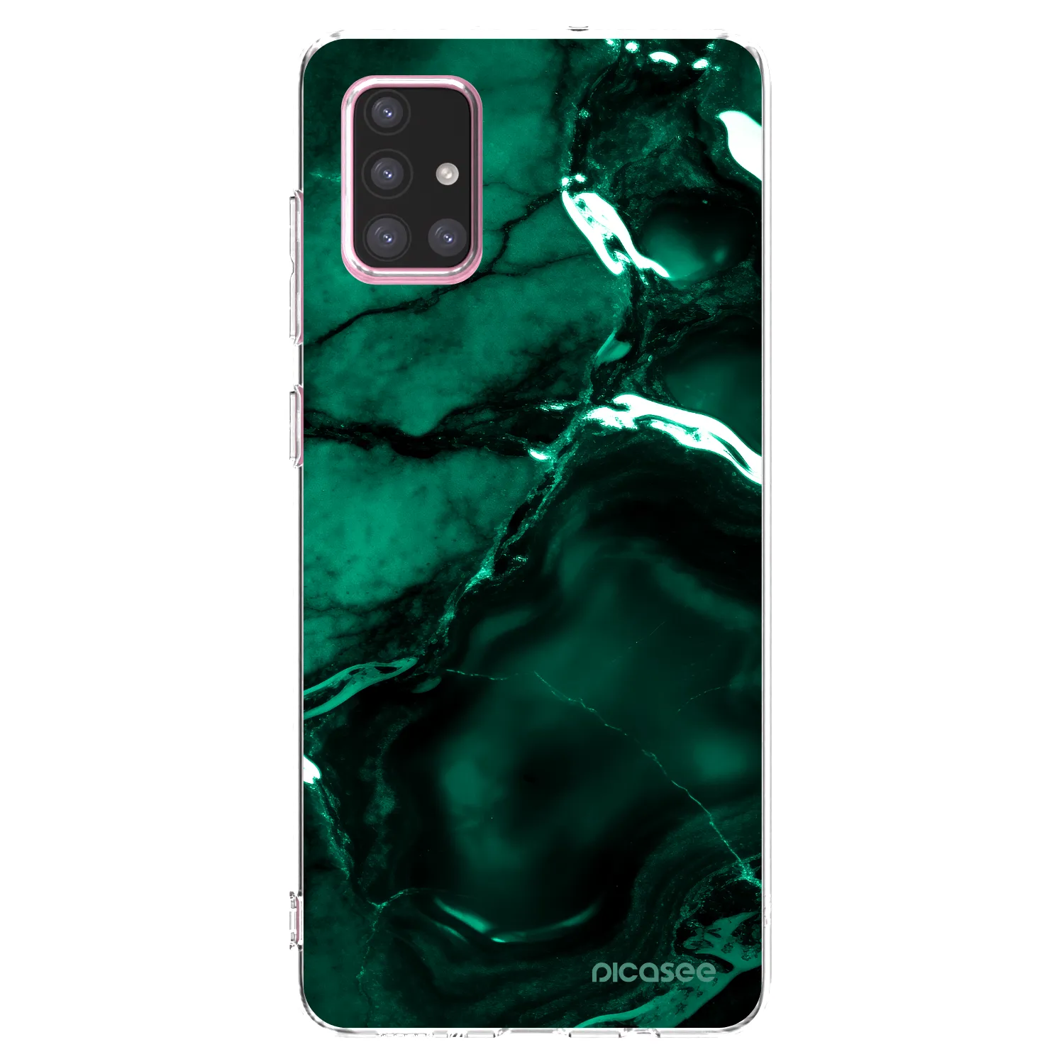Picasee διαφανής θήκη σιλικόνης Samsung Galaxy A71 A715F - Dark emerald