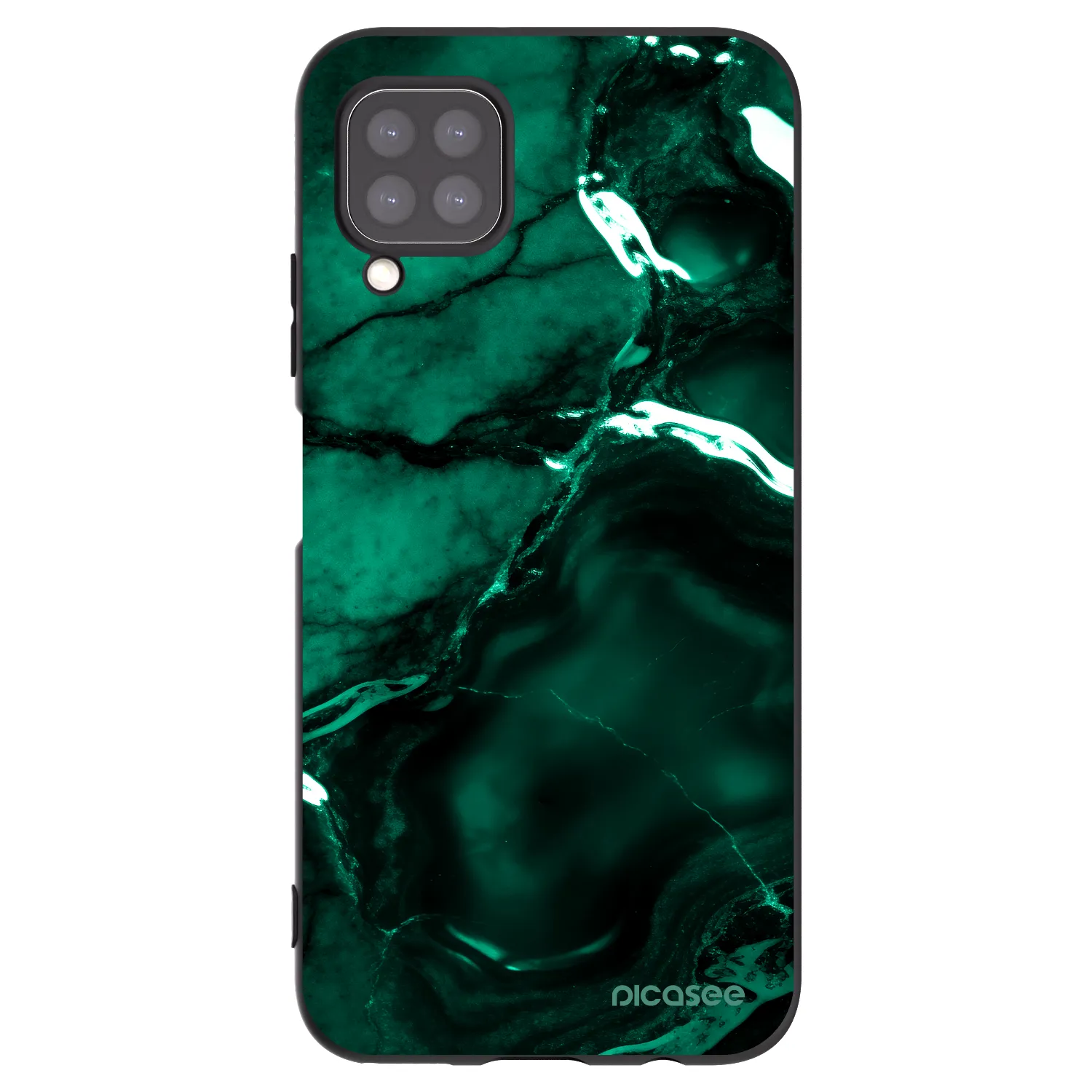 Picasee Μαύρη θήκη σιλικόνης για Huawei P40 Lite - Dark emerald