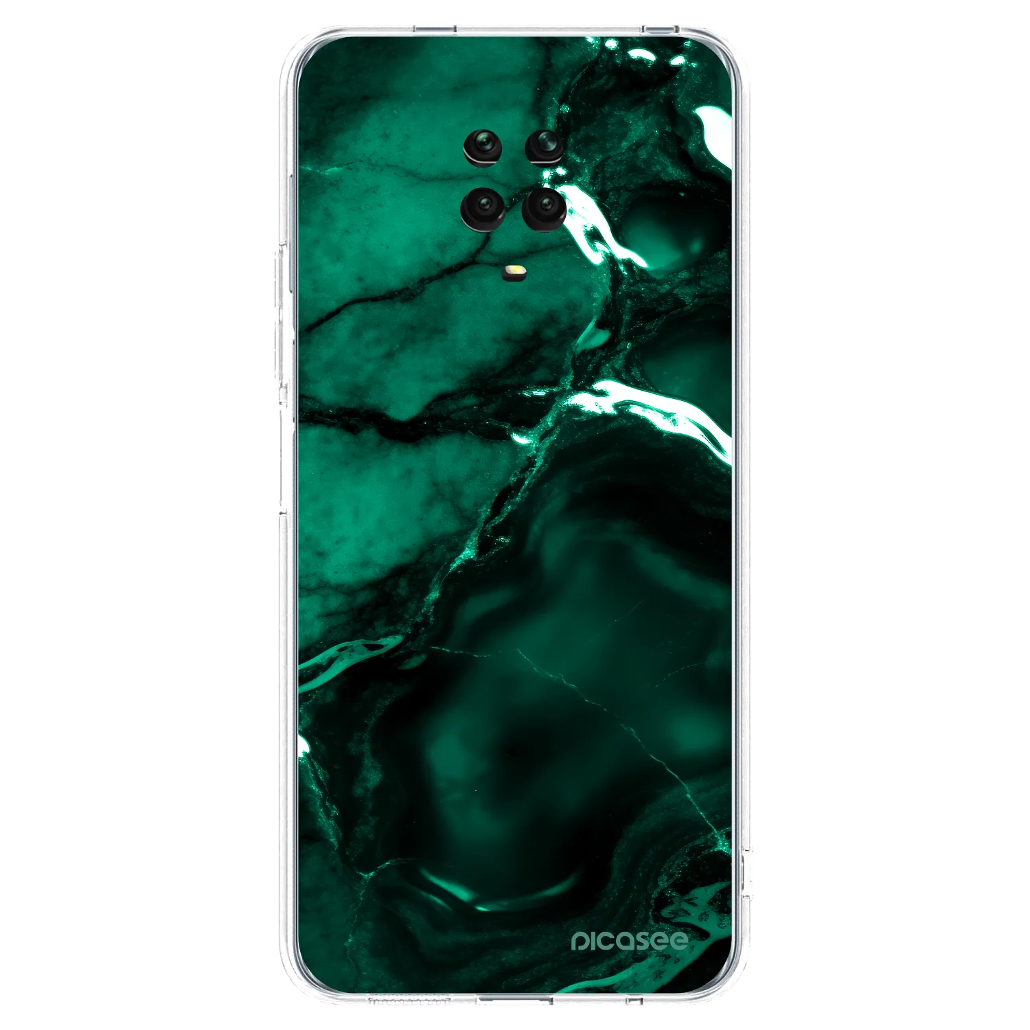 Picasee διαφανής θήκη σιλικόνης Xiaomi Redmi Note 9 Pro - Dark emerald