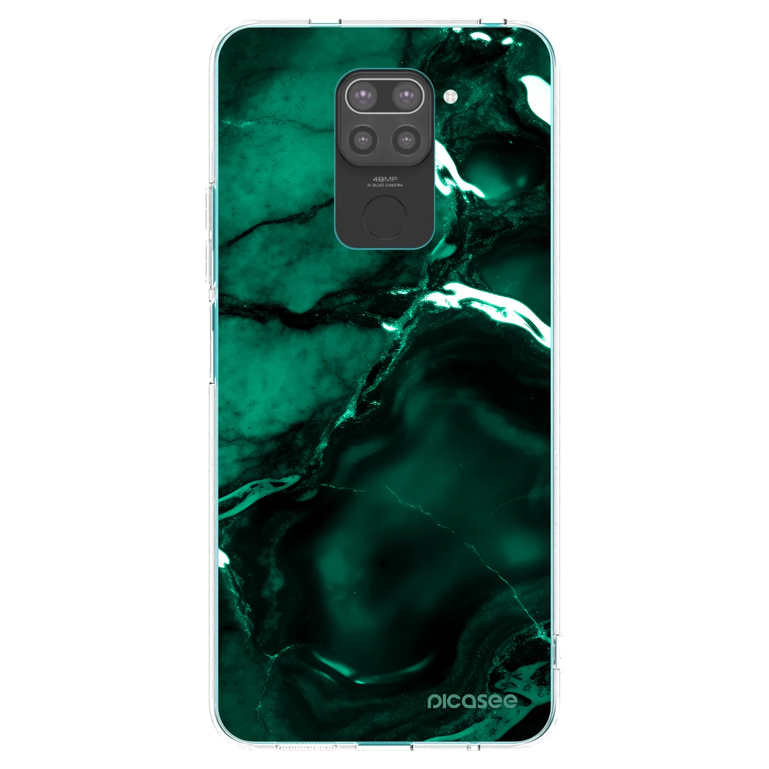 Picasee Μαύρη θήκη σιλικόνης για Xiaomi Redmi Note 9 - Dark emerald