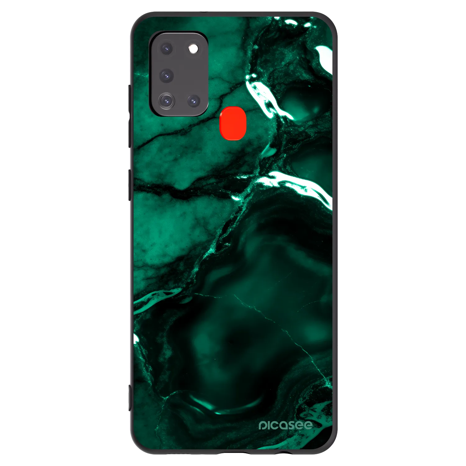 Picasee Μαύρη θήκη σιλικόνης για Samsung Galaxy A21s - Dark emerald