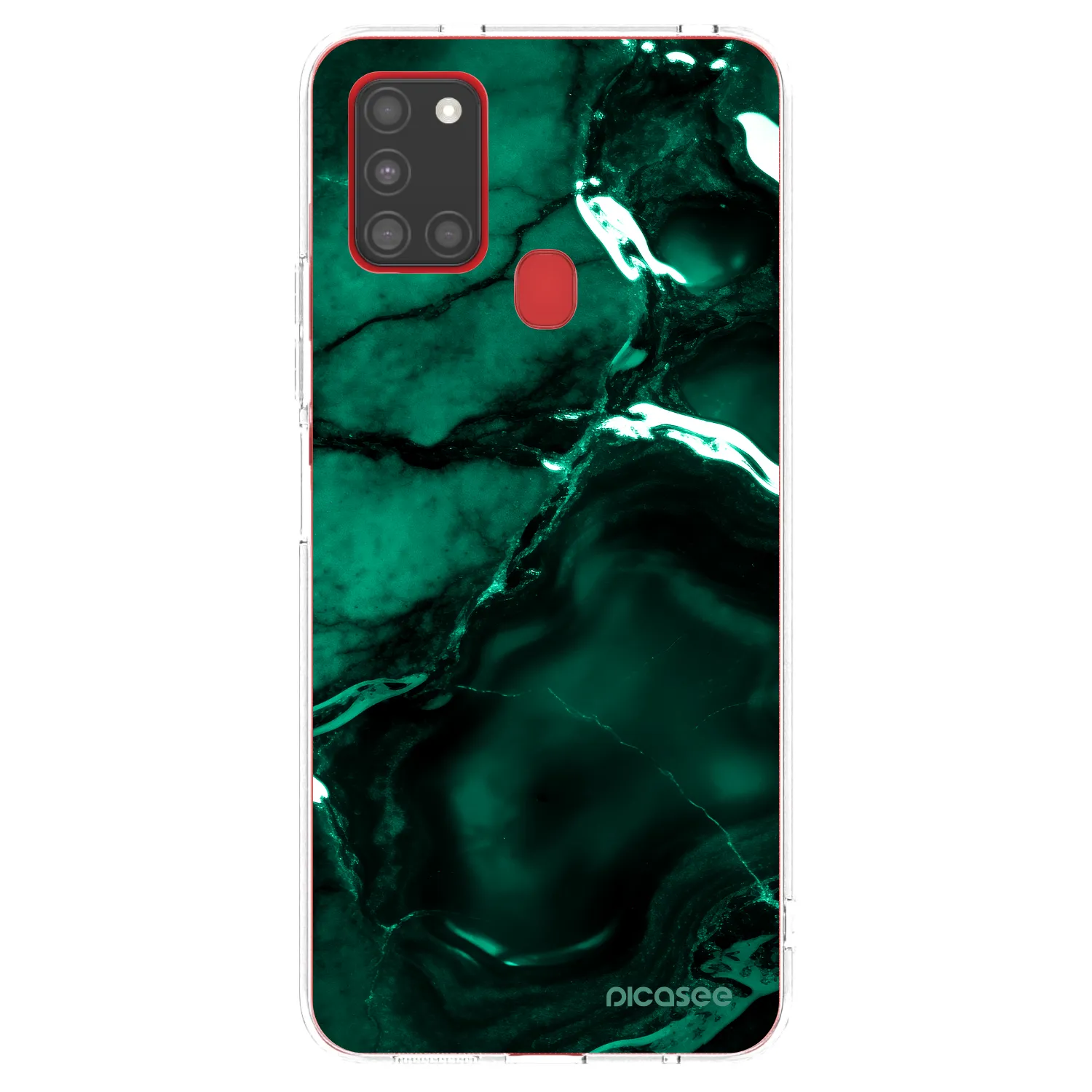 Picasee διαφανής θήκη σιλικόνης Samsung Galaxy A21s - Dark emerald