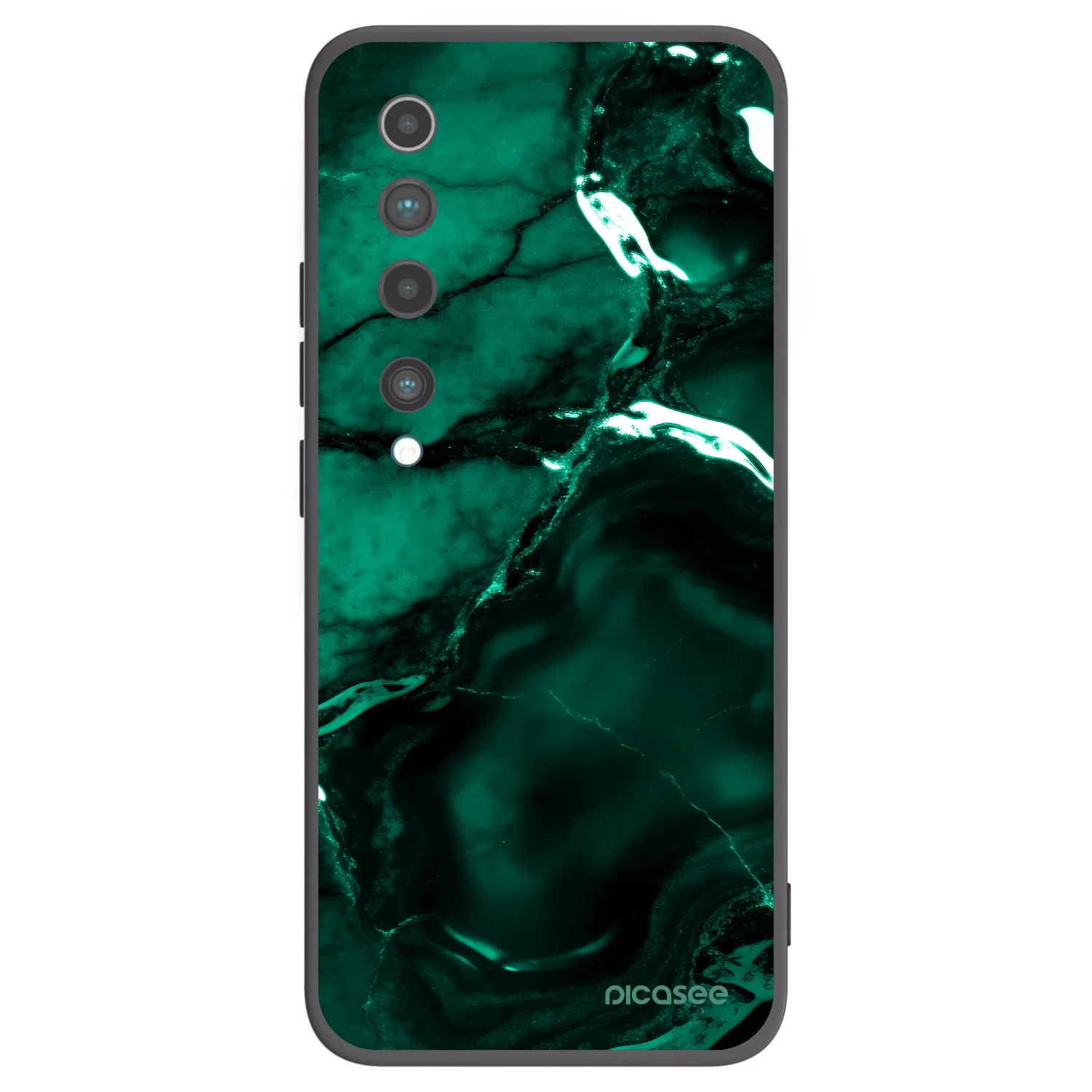 Picasee Μαύρη θήκη σιλικόνης για Xiaomi Mi 10 - Dark emerald