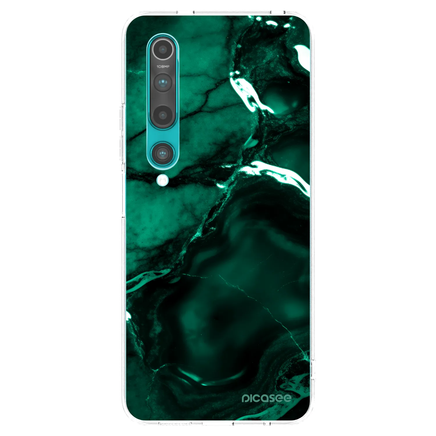 Picasee διαφανής θήκη σιλικόνης Xiaomi Mi 10 - Dark emerald