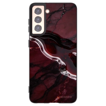 Picasee Μαύρη θήκη σιλικόνης για Samsung Galaxy S21 5G G991B - Cherry stone