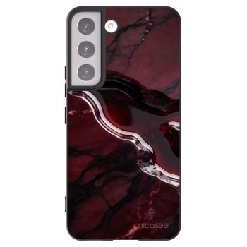 Picasee Μαύρη θήκη σιλικόνης για Samsung Galaxy S22 5G - Cherry stone