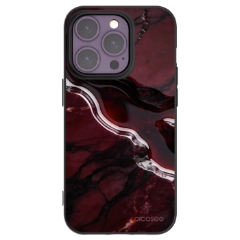 Picasee Μαύρη θήκη σιλικόνης για Apple iPhone 14 Pro - Cherry stone