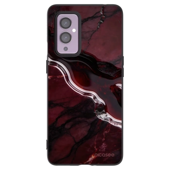 Picasee Μαύρη θήκη σιλικόνης για OnePlus 9 - Cherry stone