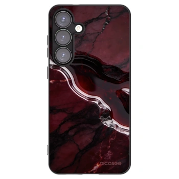 Picasee Μαύρη θήκη σιλικόνης για Samsung Galaxy S25+ 5G - Cherry stone