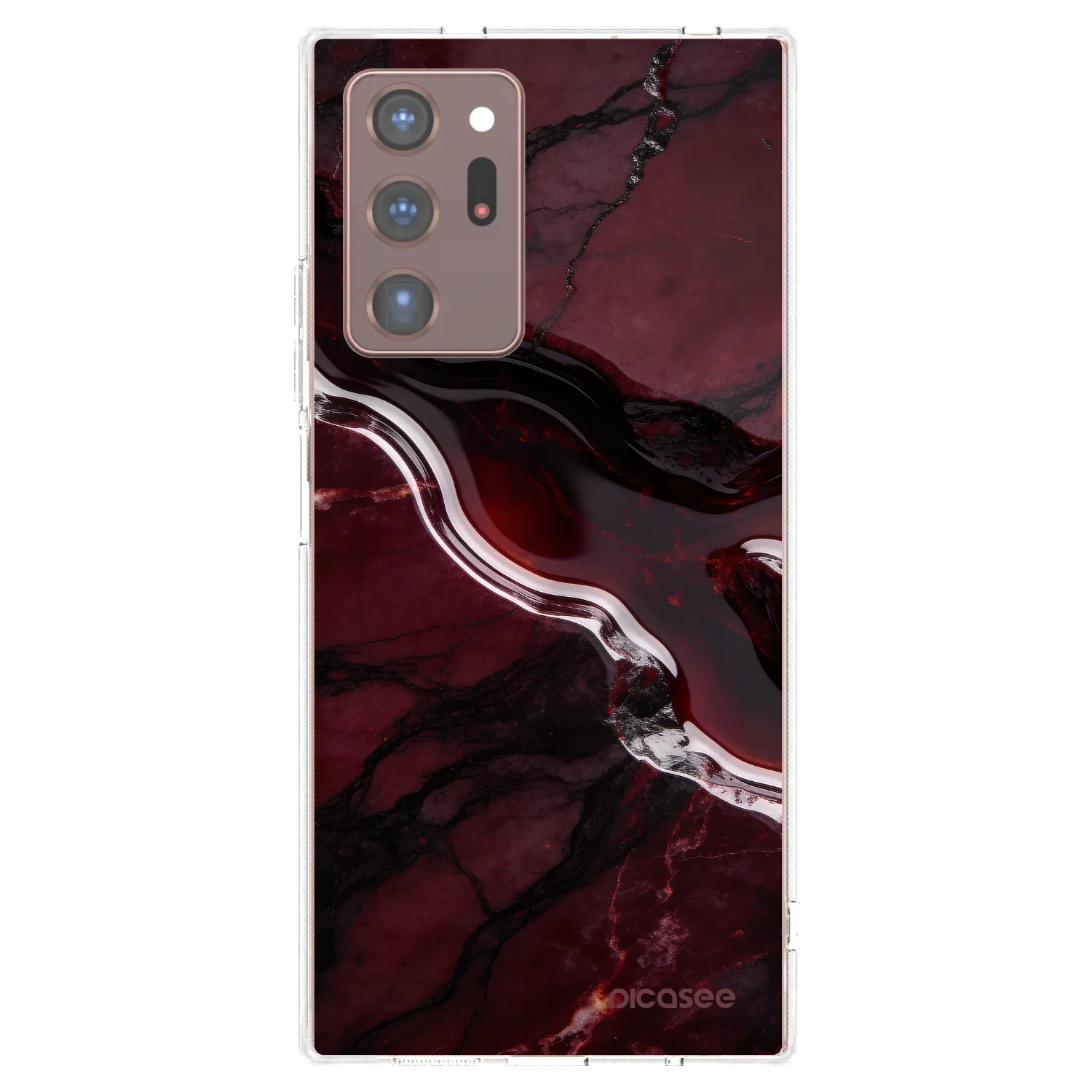 Picasee διαφανής θήκη σιλικόνης Samsung Galaxy Note 20 Ultra - Cherry stone