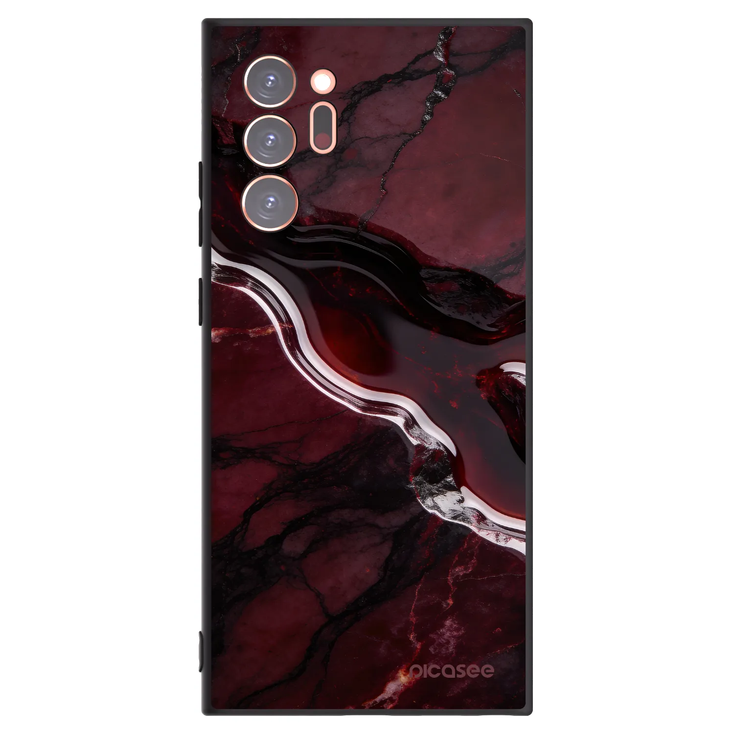 Picasee Μαύρη θήκη σιλικόνης για Samsung Galaxy Note 20 Ultra - Cherry stone
